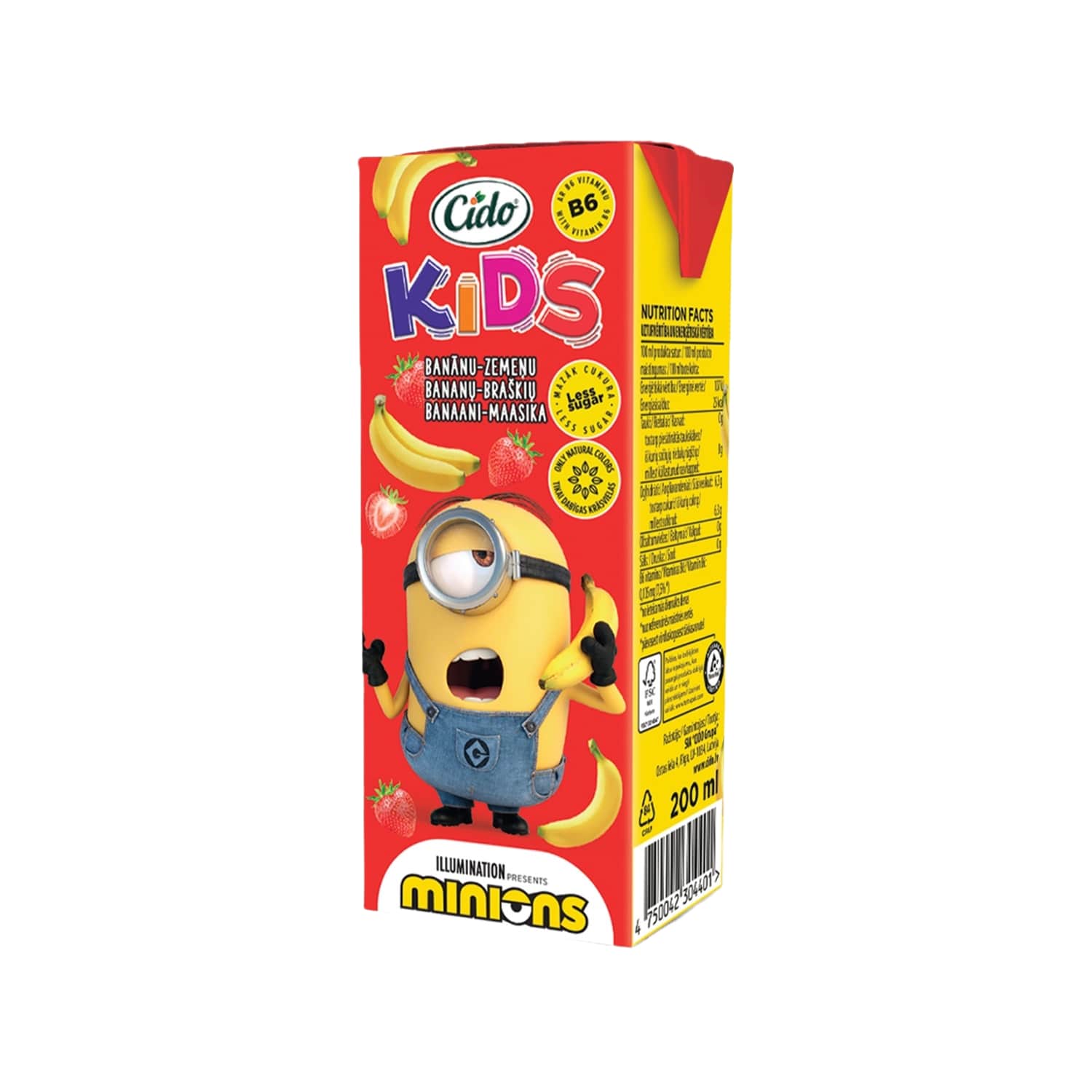 Banana and strawberry drink CIDO KIDS, 0,2 l