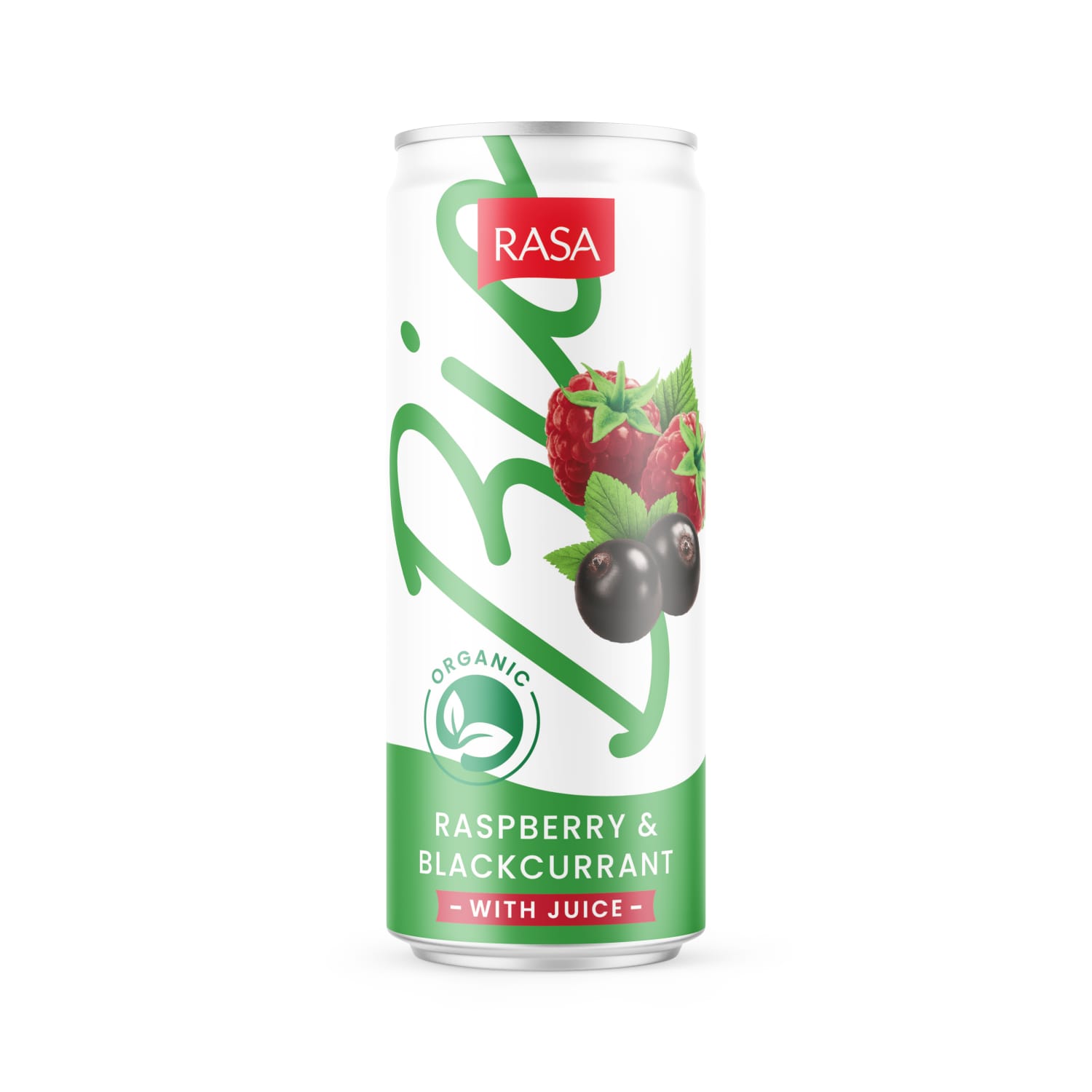 Eco drink RASA BIO, raspberry and blackcurrant flavor, 0,33 l