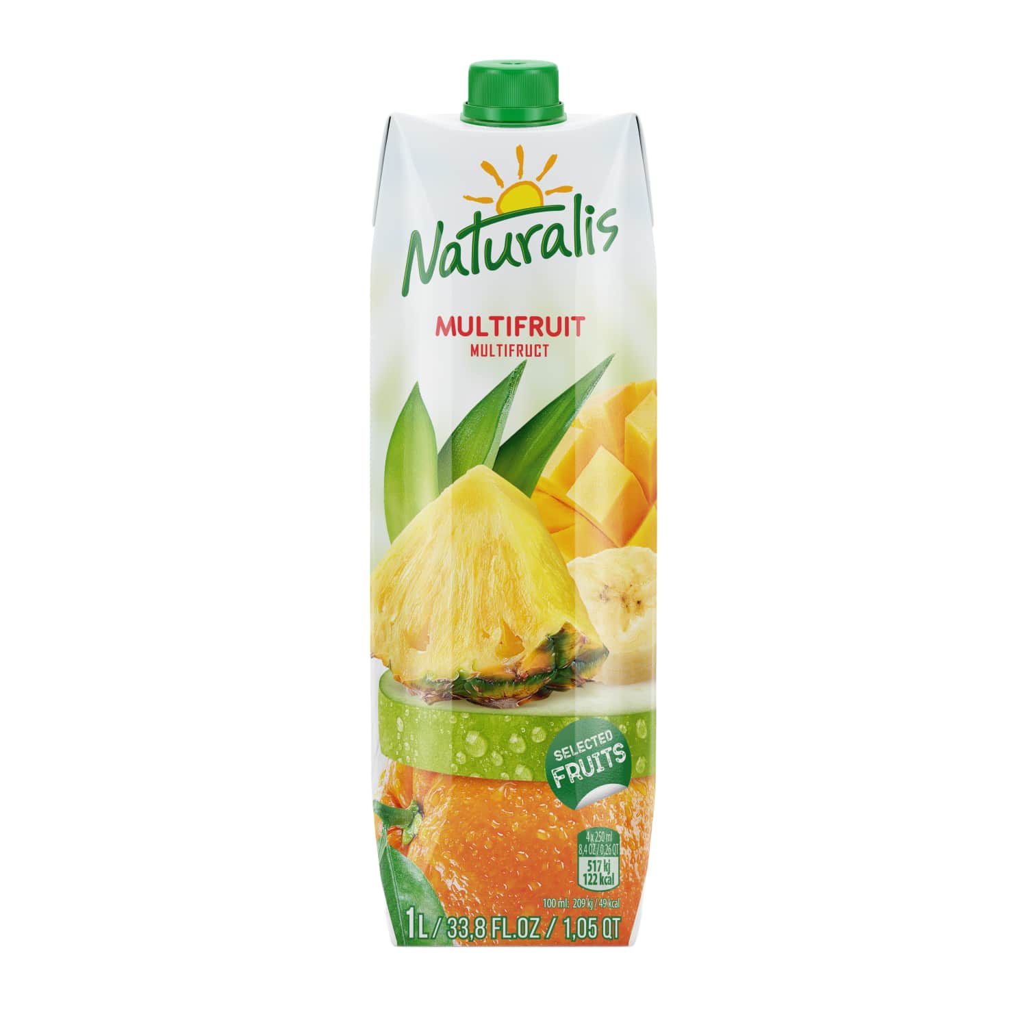 Įv. vaisių nektaras su minkšt. NATURALIS, 1 l