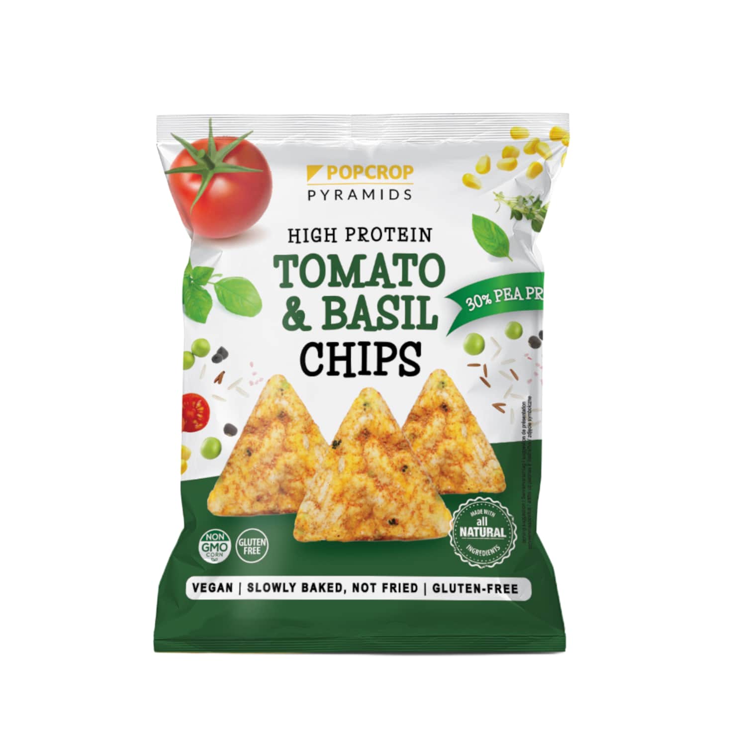 Белый картофель и базилик вкус чипсы POPCROP, 60 г