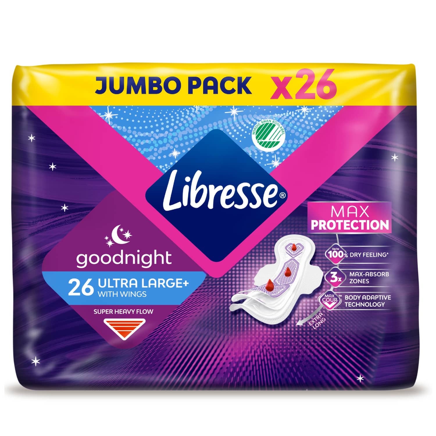 Higien. įklotai LIBRESSE ULTRA NIGHT, 26 vnt.