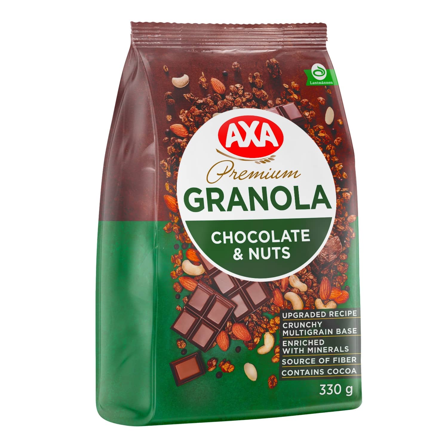 Crispy granola with chocolate, nuts, AXA, 330 g