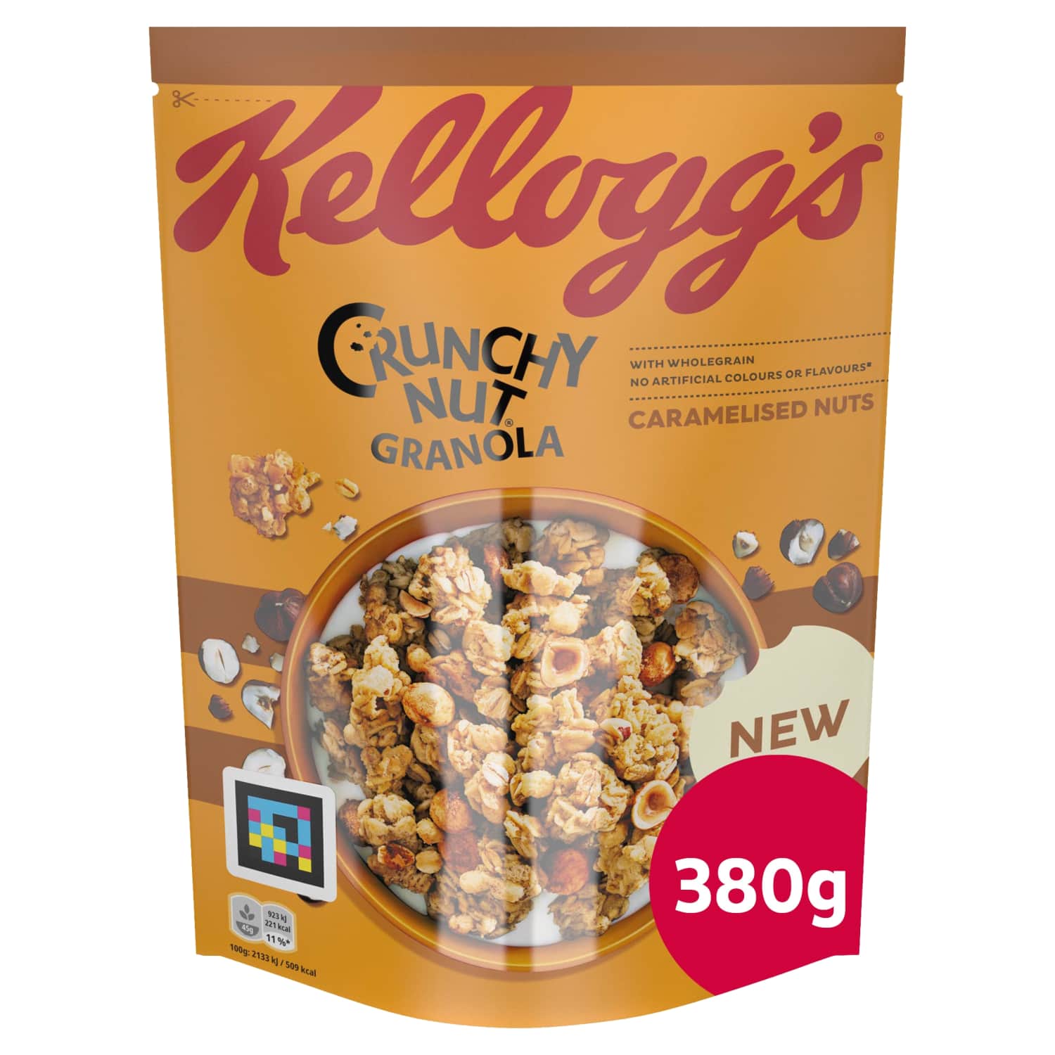 Cereals KELLOGG'S CRUNCHY NUT GRANOLA, 380 g