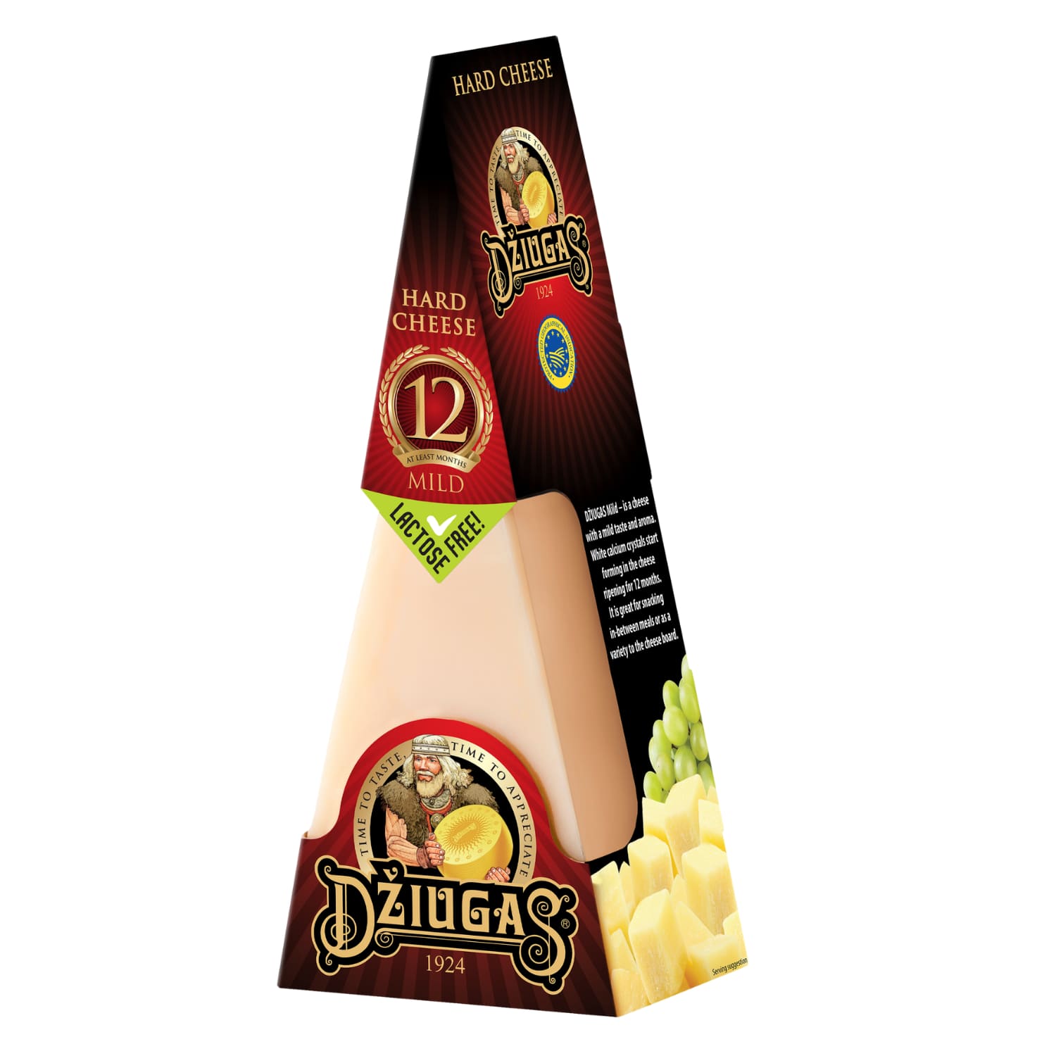 Kietasis sūris DŽIUGAS MILD, 40% rieb., 180g