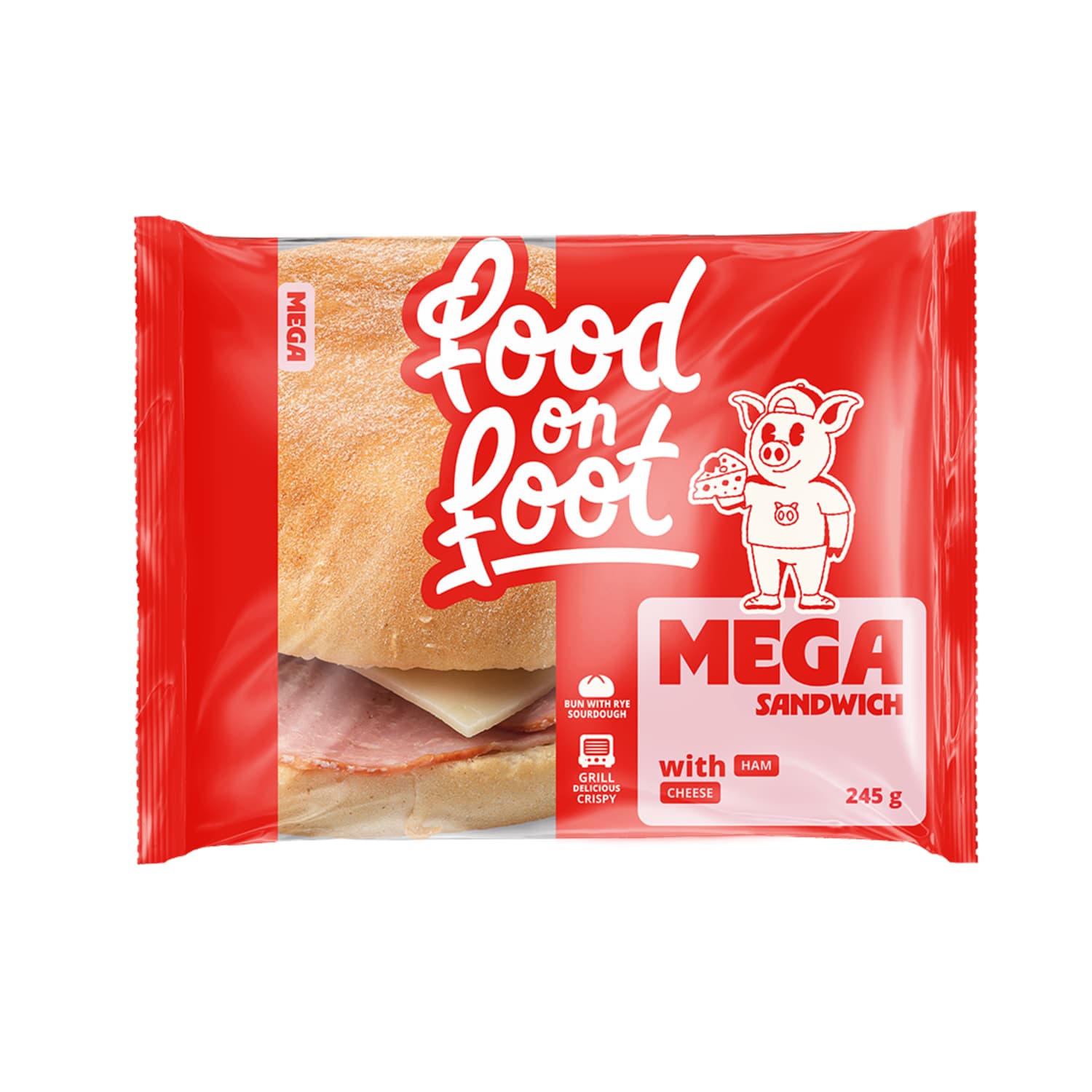 Sumuštinis su kumpiu ir sūriu MEGA, 245g