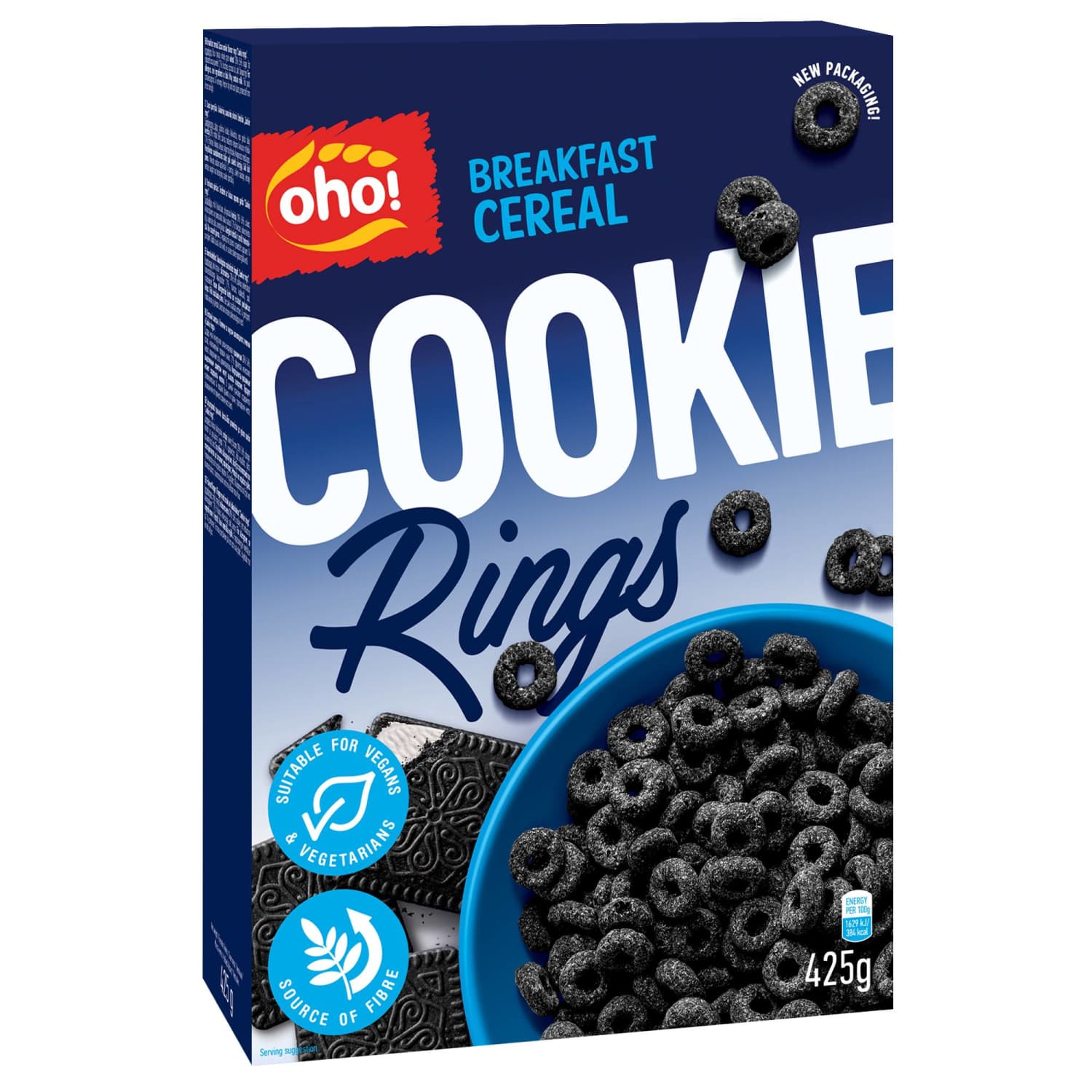 Sausi pusryčiai OHO COOKIE RINGS, 425 g