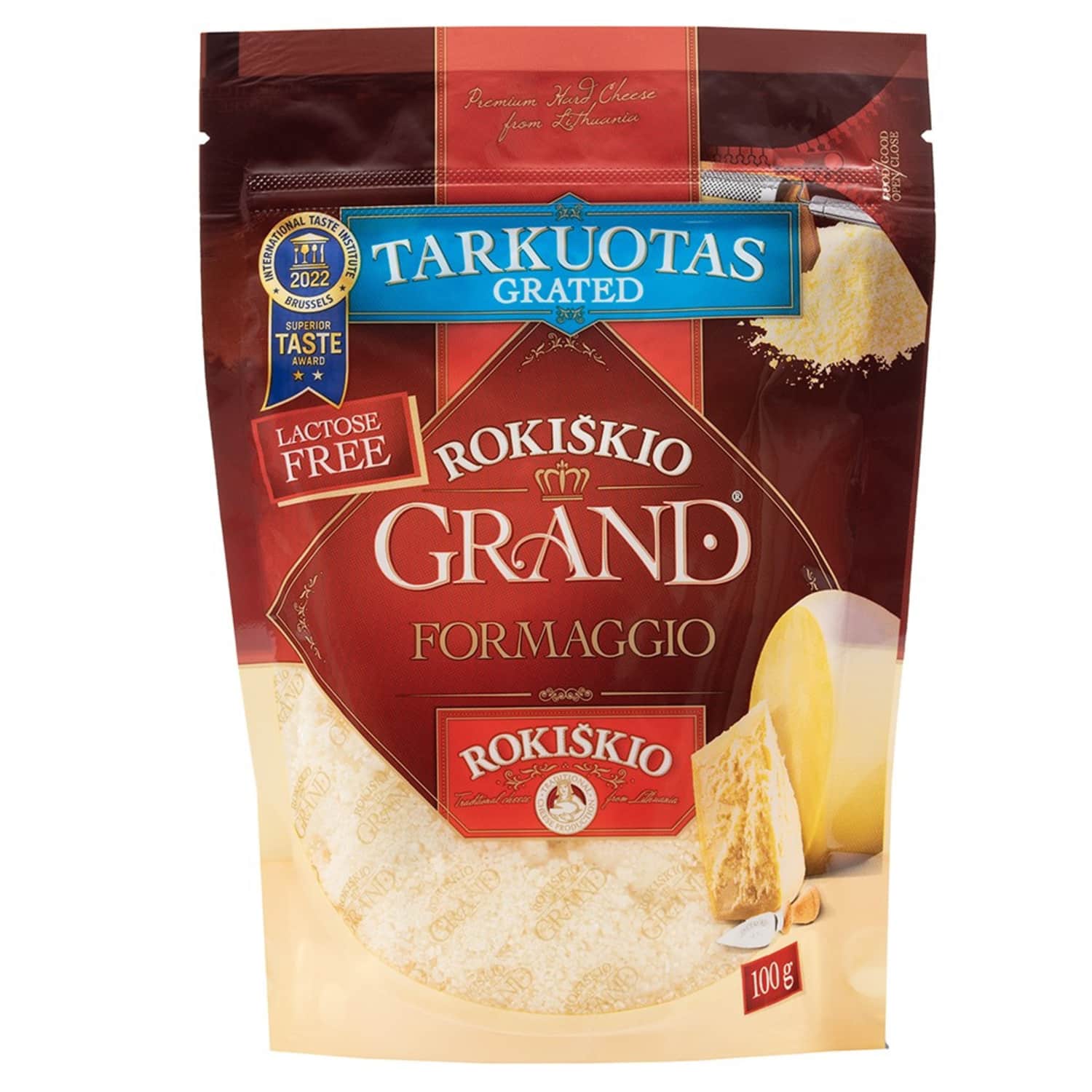 Тертый твердый сыр ROKIŠKIO GRAND, 37%, 100г