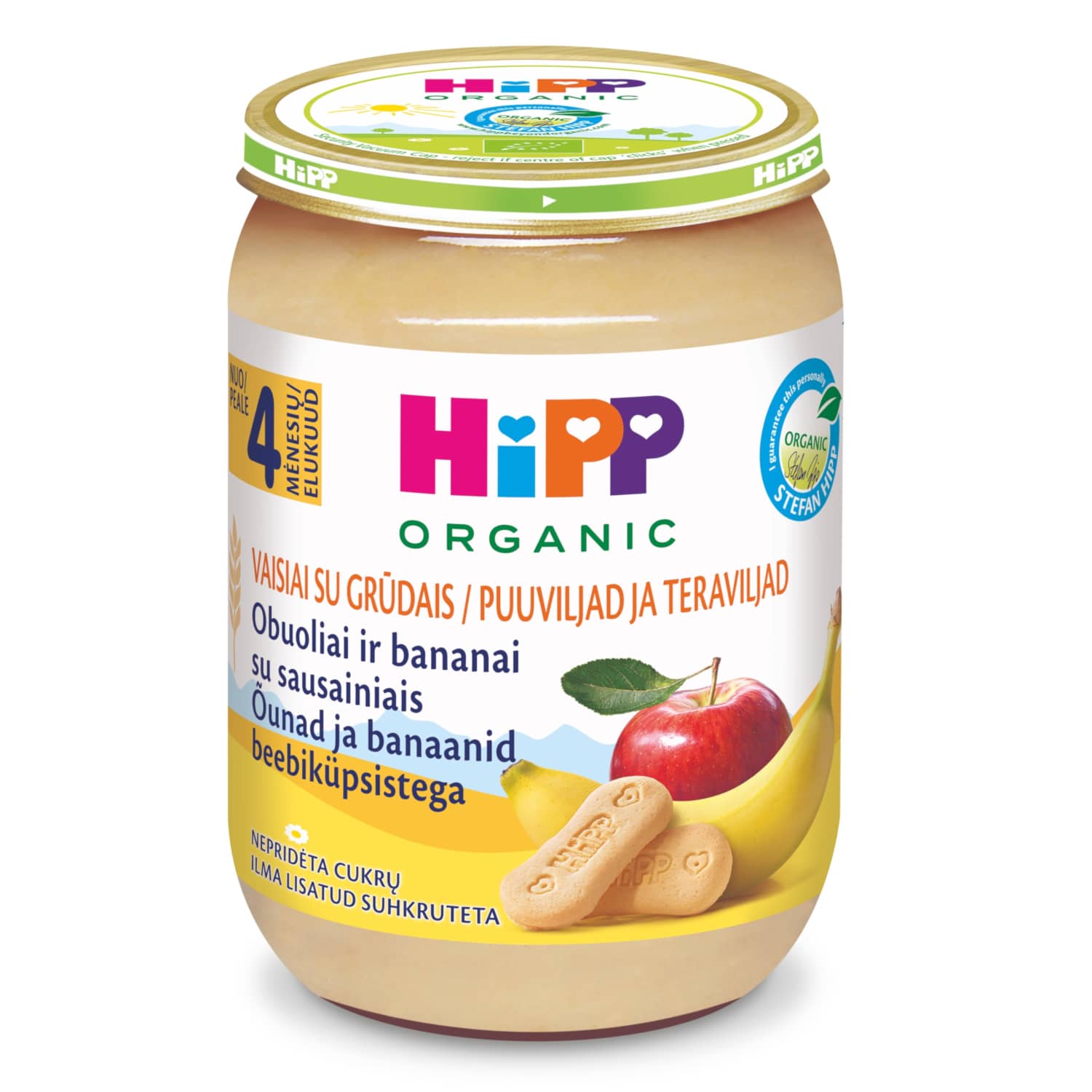 Organic apple banana puree HIPP BIO, 4 months, 190 g