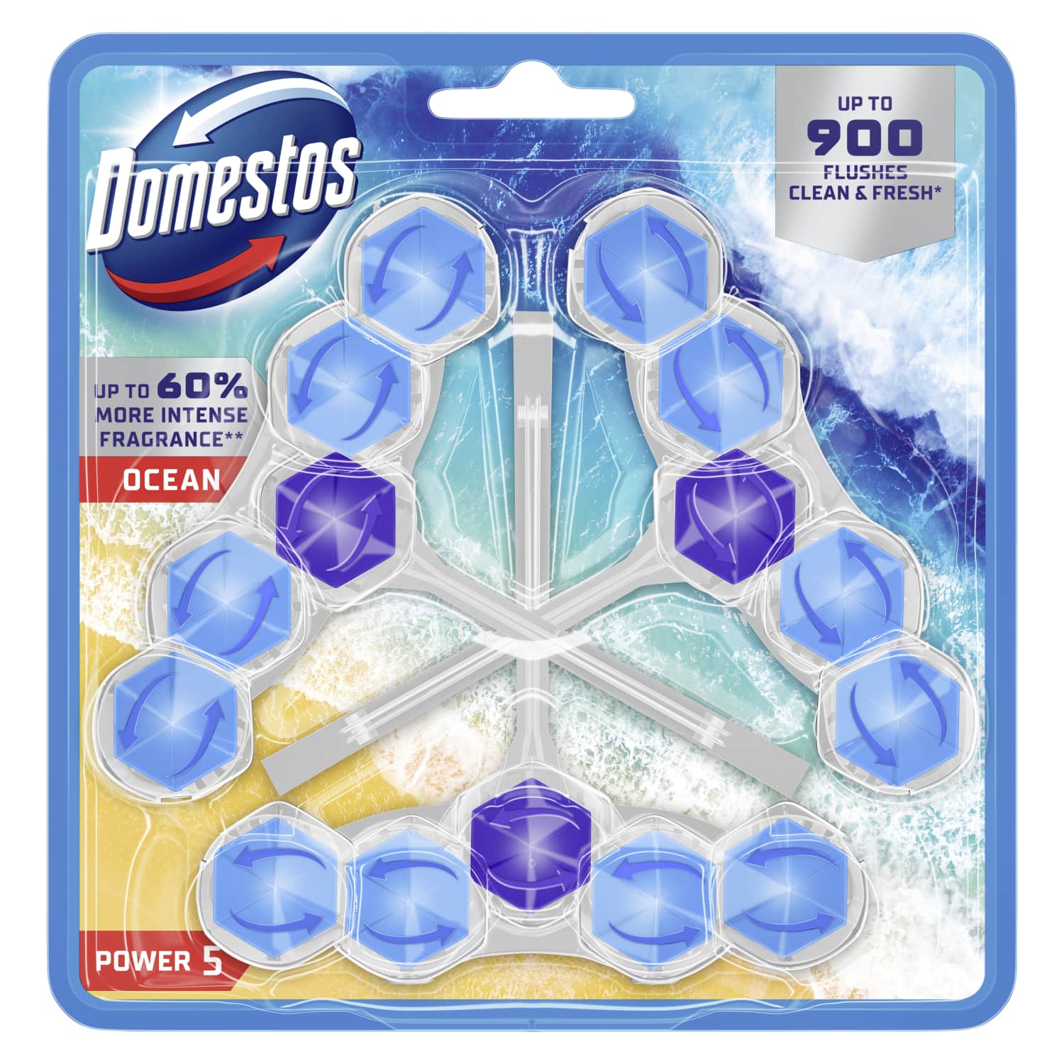 Tualeto blokas DOMESTOS P5 P. OCEAN, 3 x 50 g