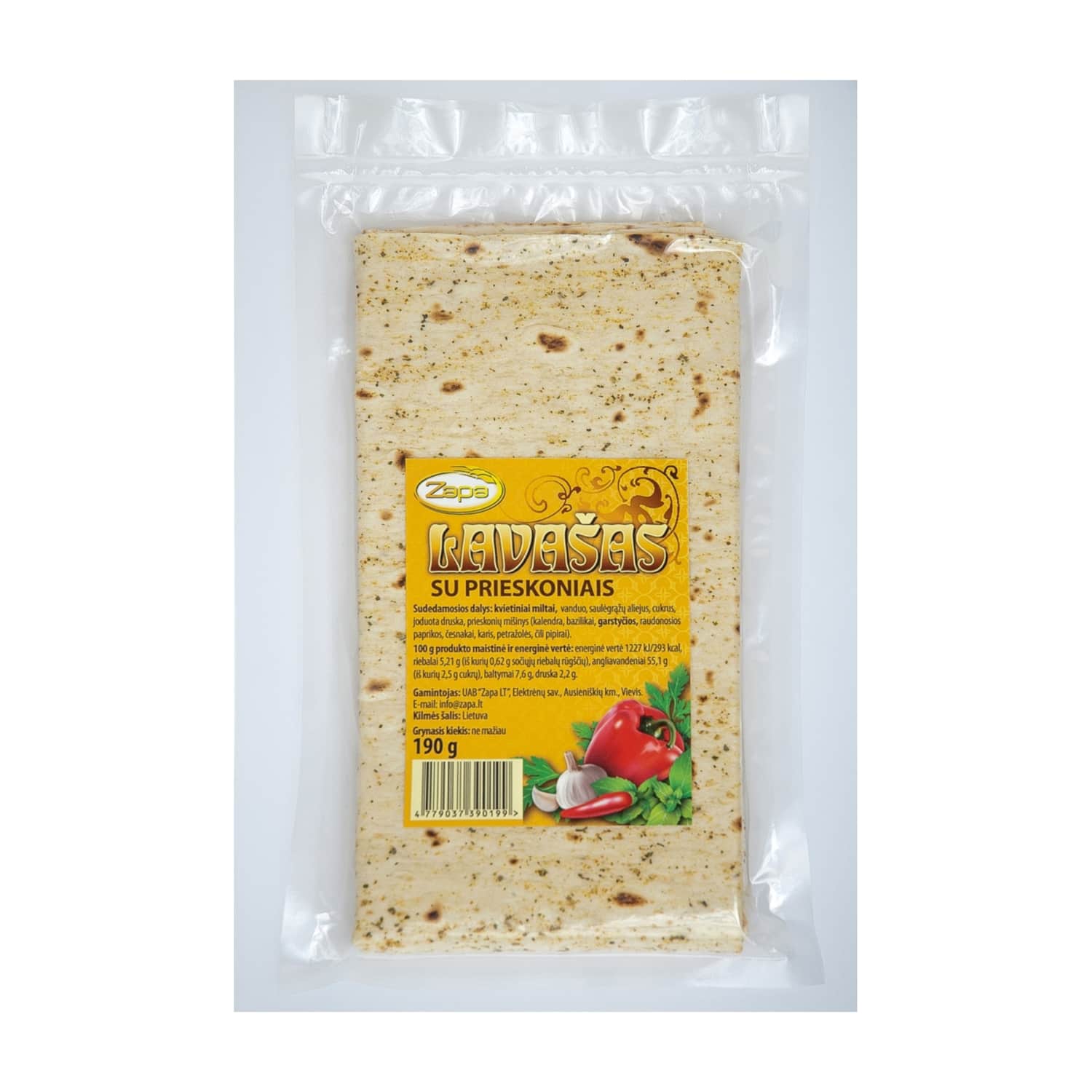 Lavašas su prieskoniais ZAPA, 190 g