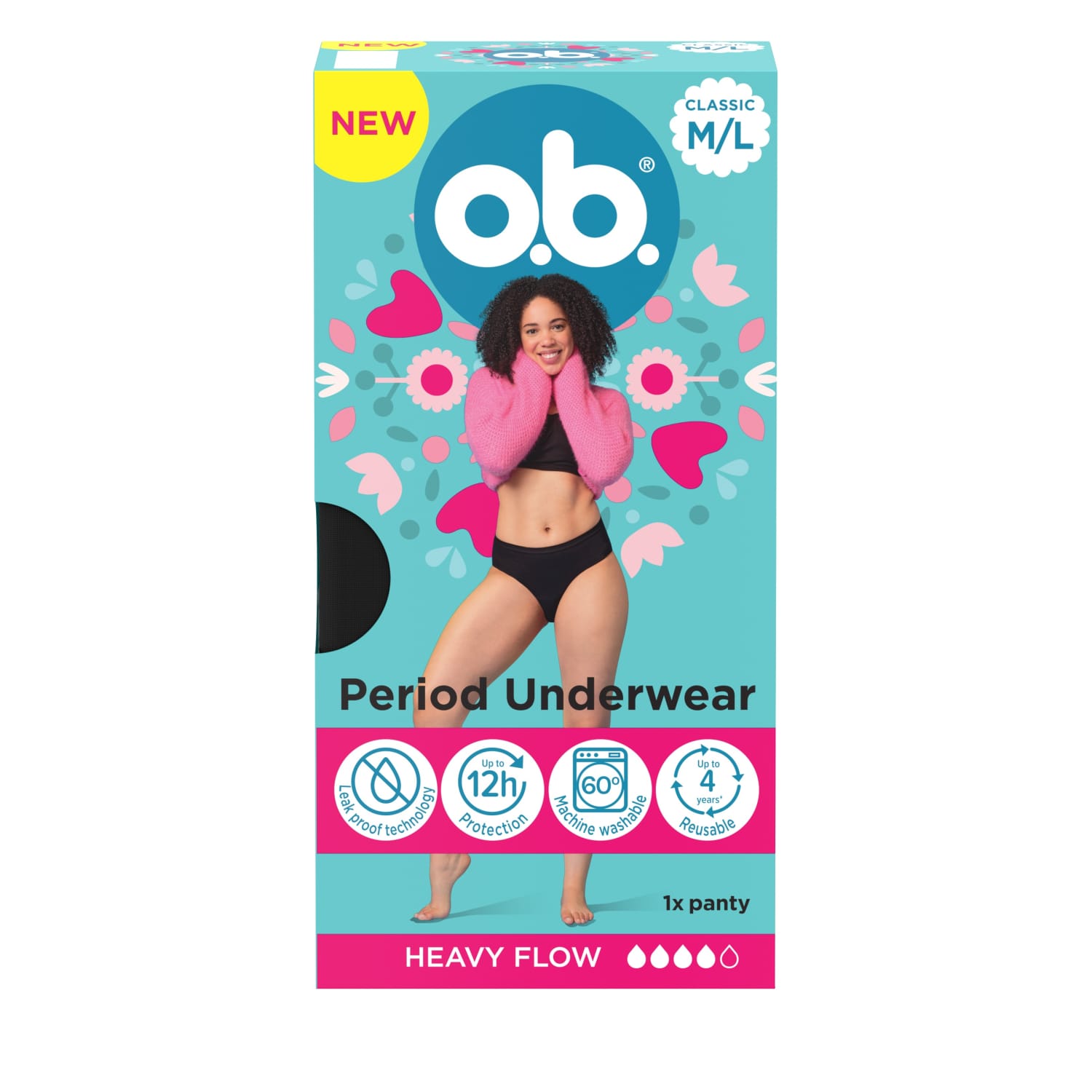 Menstruac. kelnaitės O.B., M/L dydis, 1 vnt
