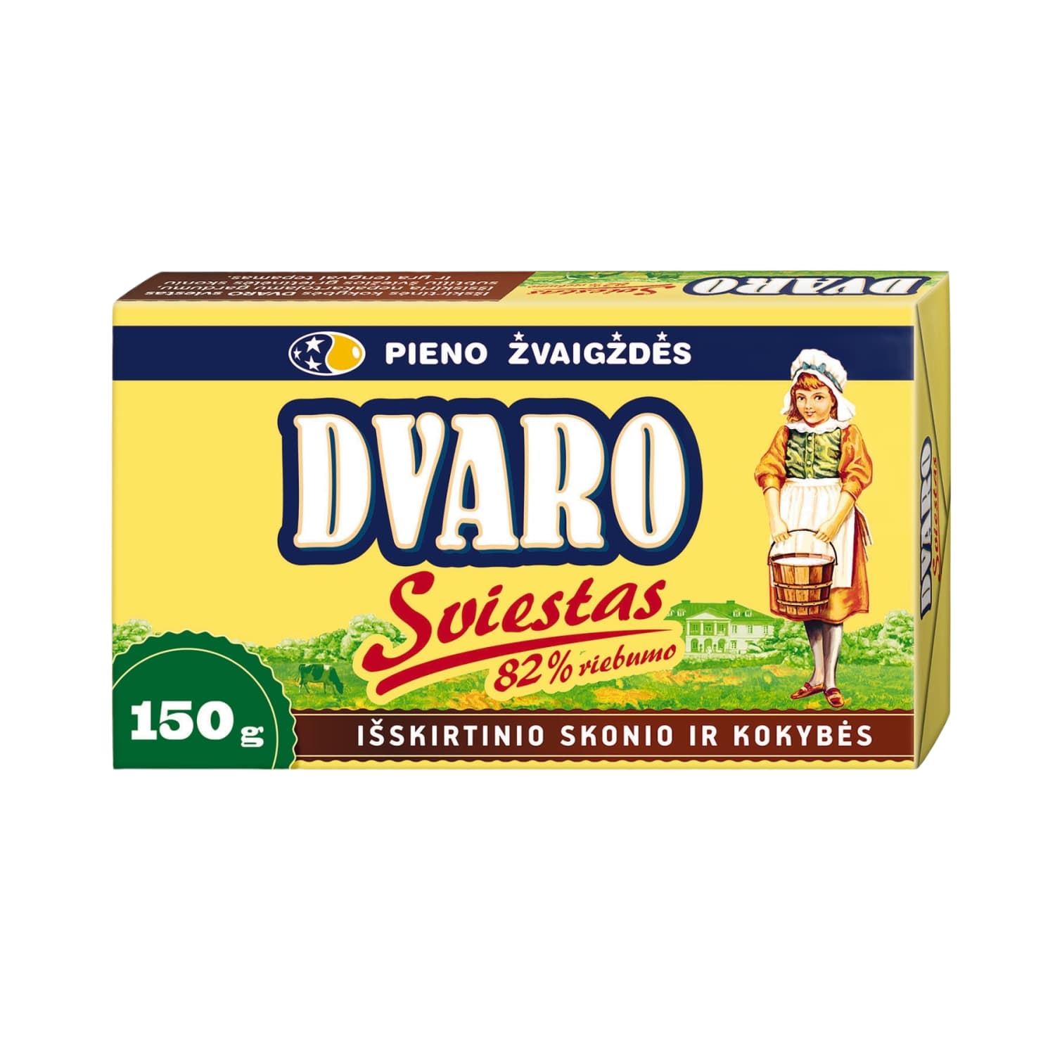 Sald. grietinėlės DVARO sviestas, 82%, 150 g