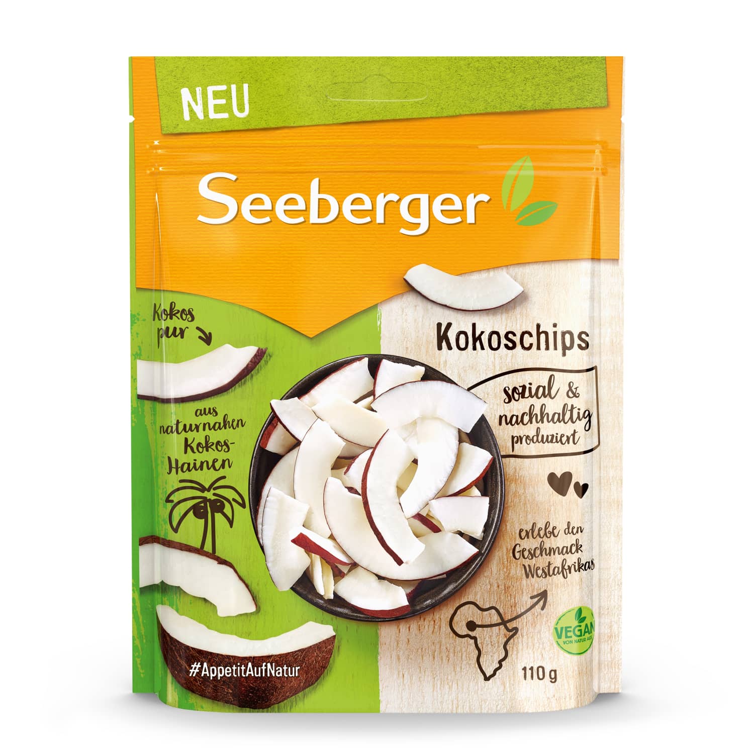 Coconut chips SEEBERGER, 110 g