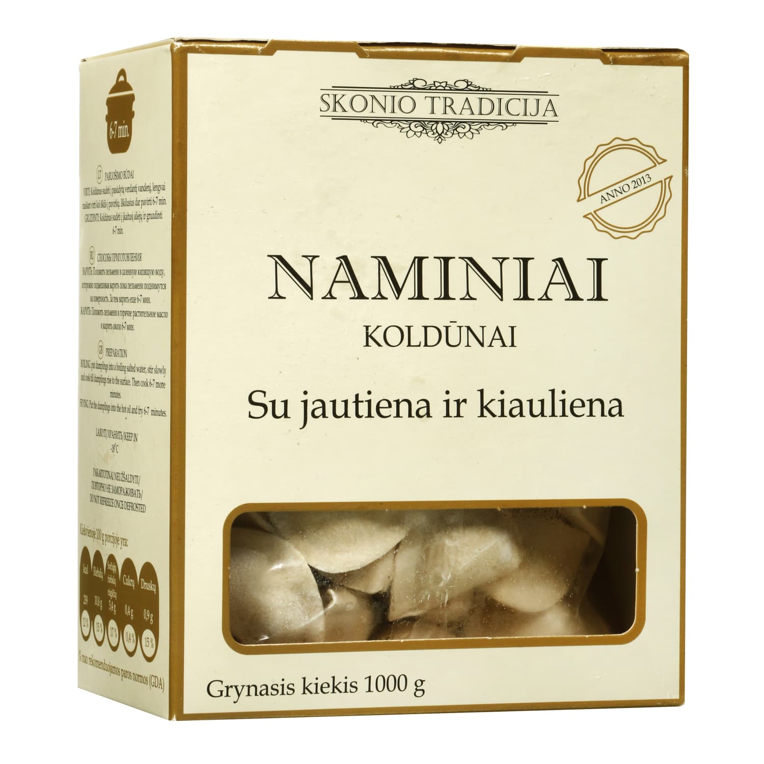 Dumplings with beef, pork SKONIO TRADICIJA, 1 kg