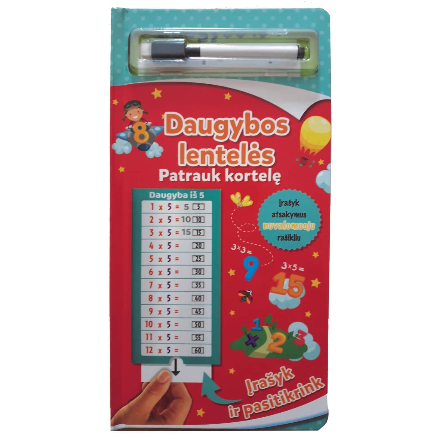 Knyga DAUGYBOS LENTELĖS. PATRAUK KORTELĘ