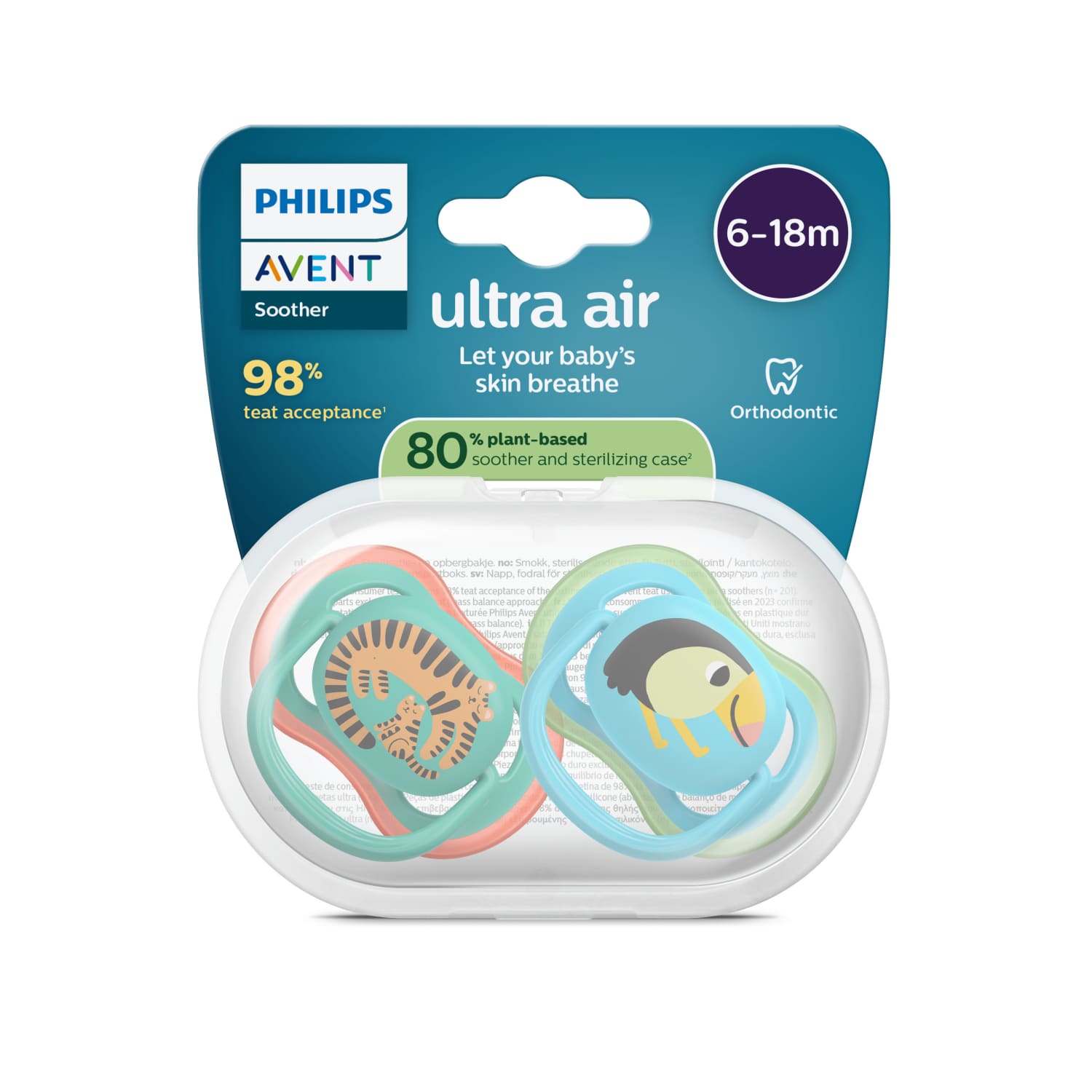 Čiul. PHILIPS AVENT ULTRA A. 6 – 18 m. 2 vnt.