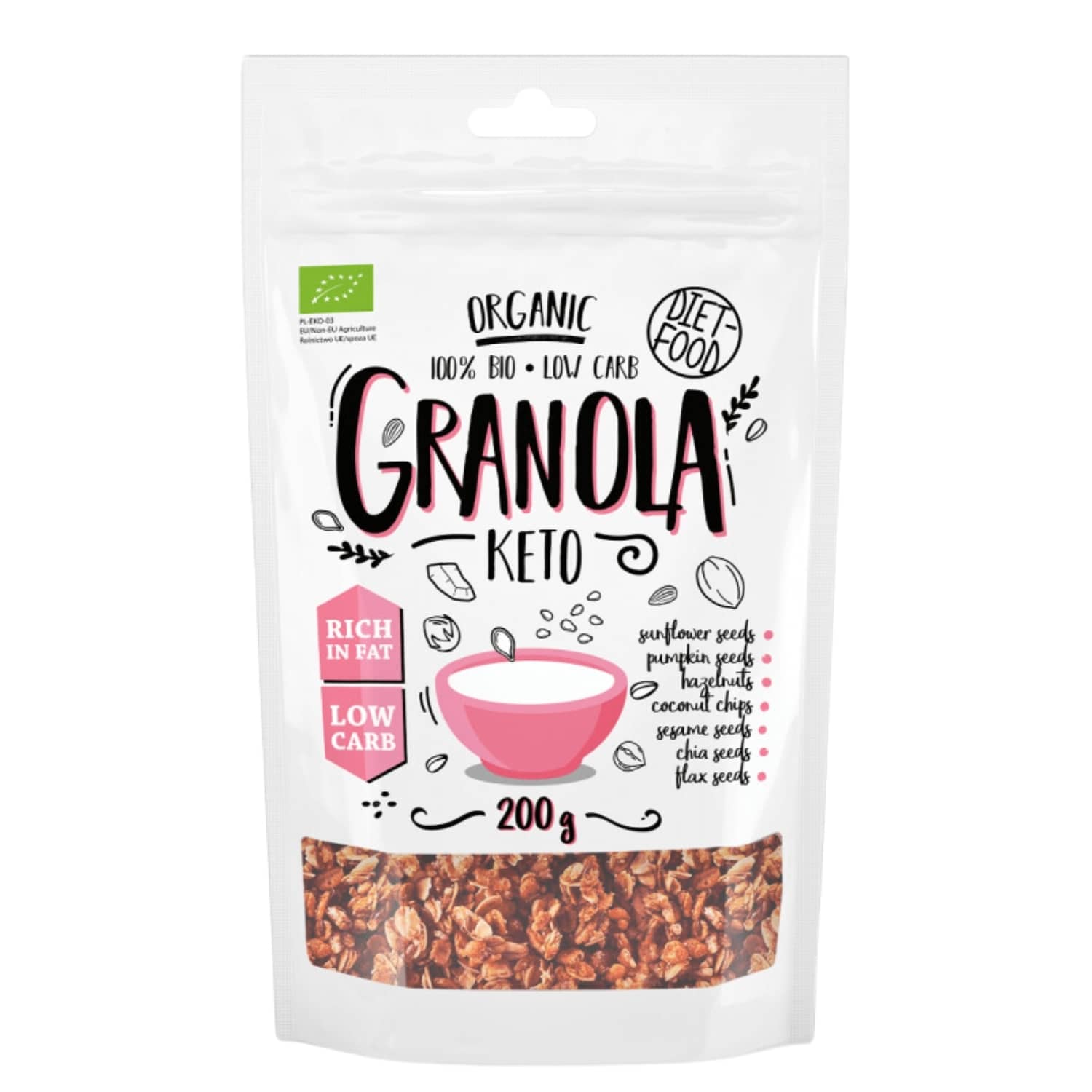 Organic KETO granola DIET-FOOD, 200 g