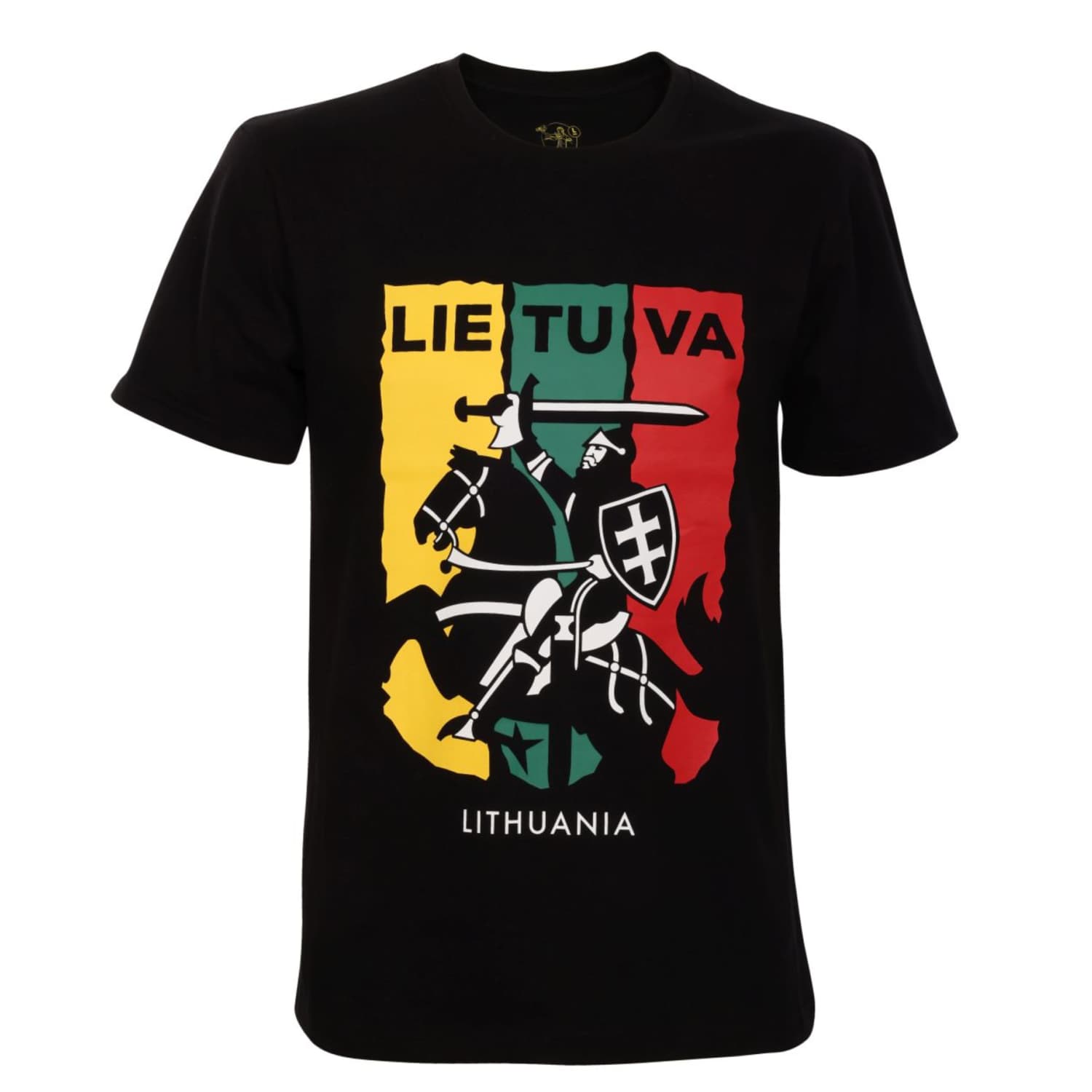 Marškinėliai LIETUVA, su Vyčiu, juodi