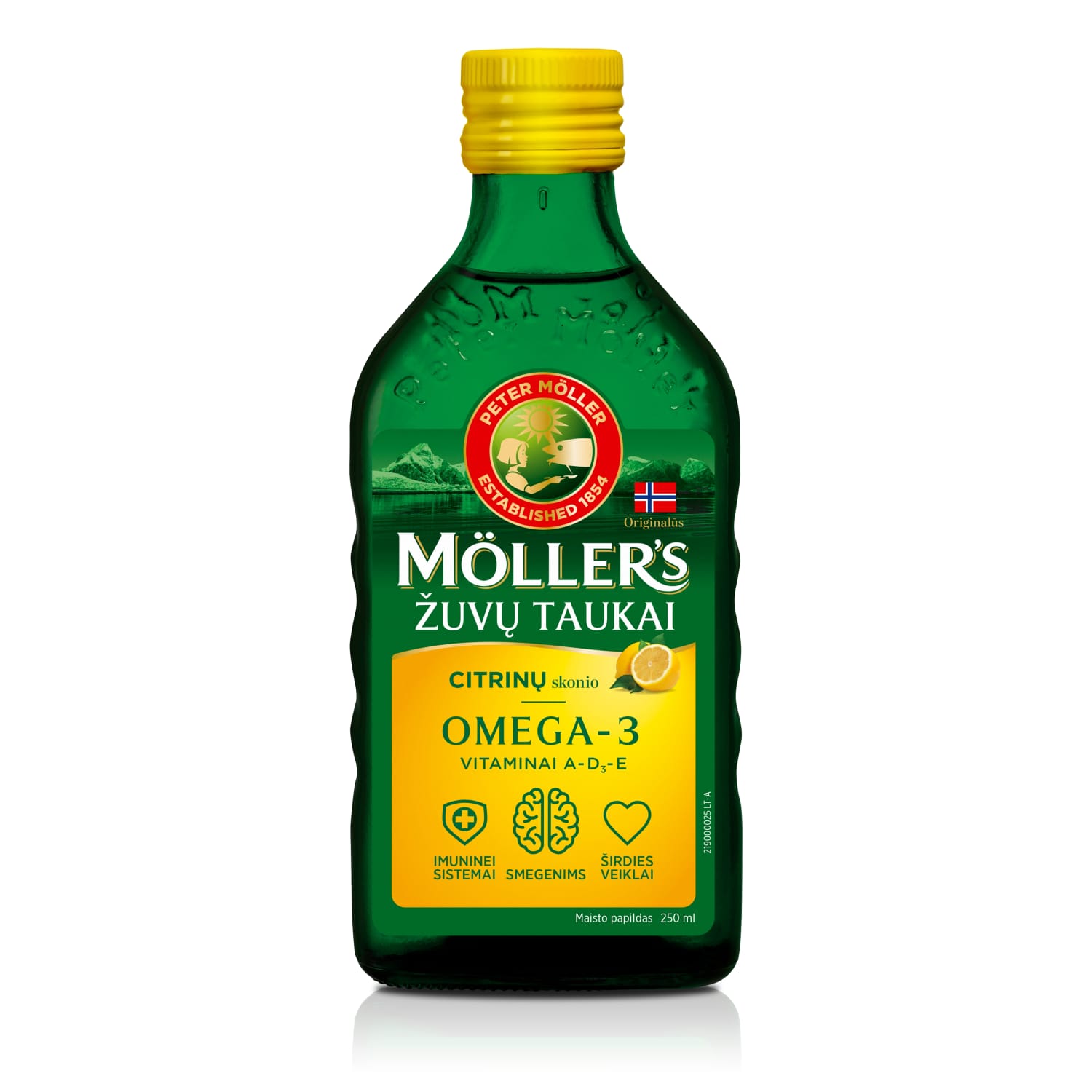 Lemon flavored fish oil MOLLERS, 250 ml