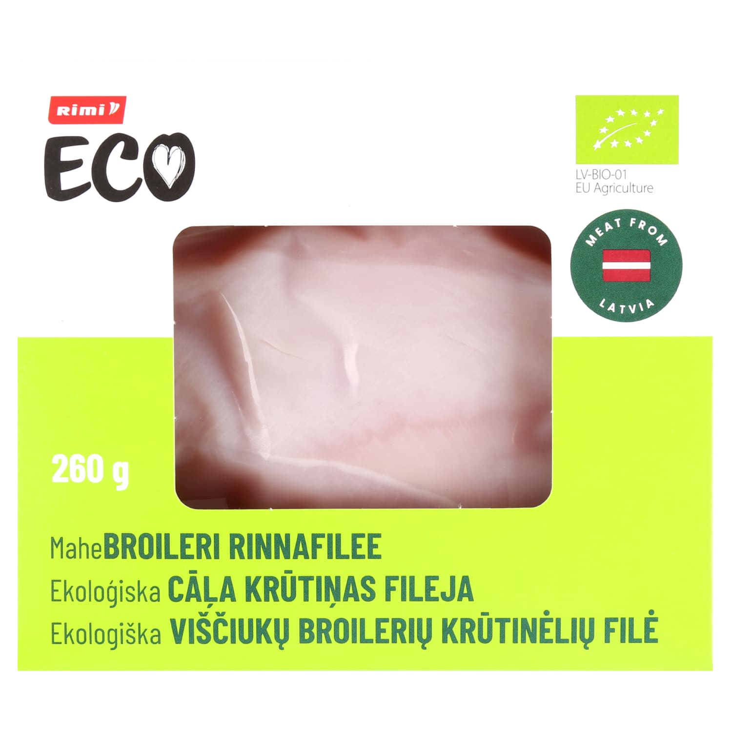 Ekolog. vištienos krūtinėlės filė RIMI, 260 g