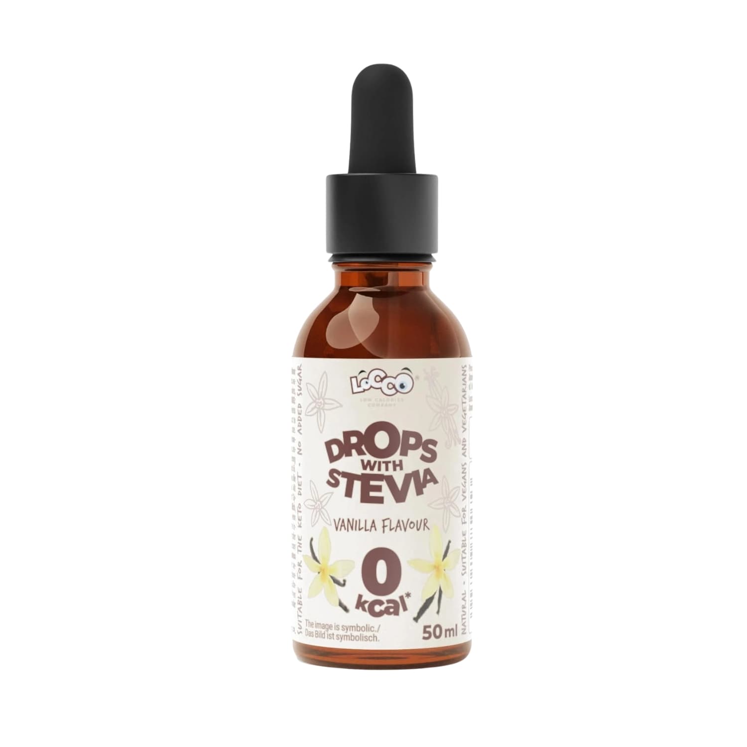 Vanilės skonio stevijos lašai LOCCO, 50 ml