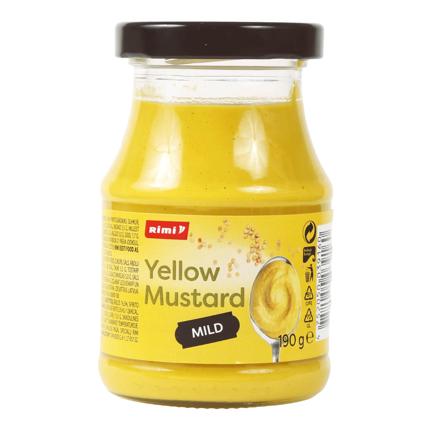 Geltonosios švelnios garstyčios RIMI, 190 g