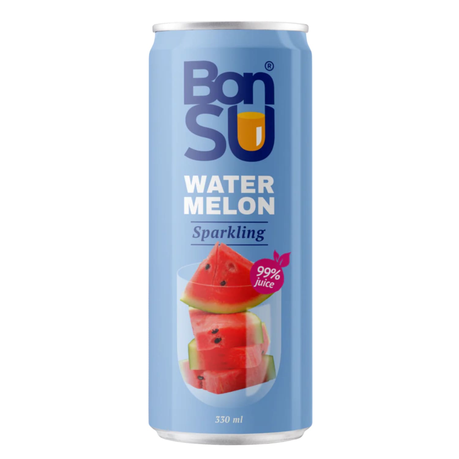Sparkling watermelon juice drink BONSU, 0.33 l