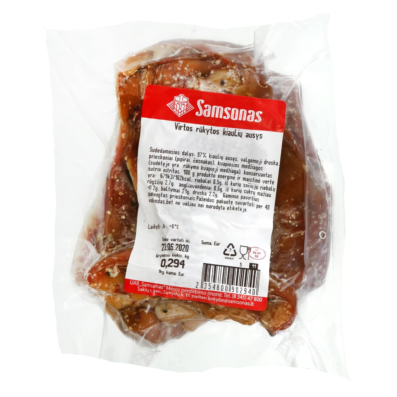 Crispy pork ears K. r. KLEBONIŠKOS, 1 kg