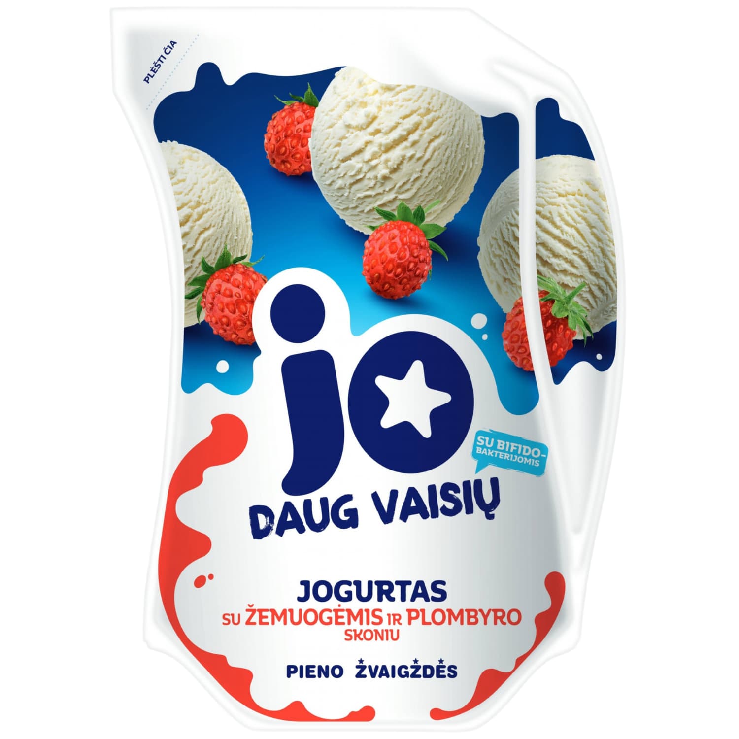 Yogurt with strawberries JO, 2.4%, 900 g