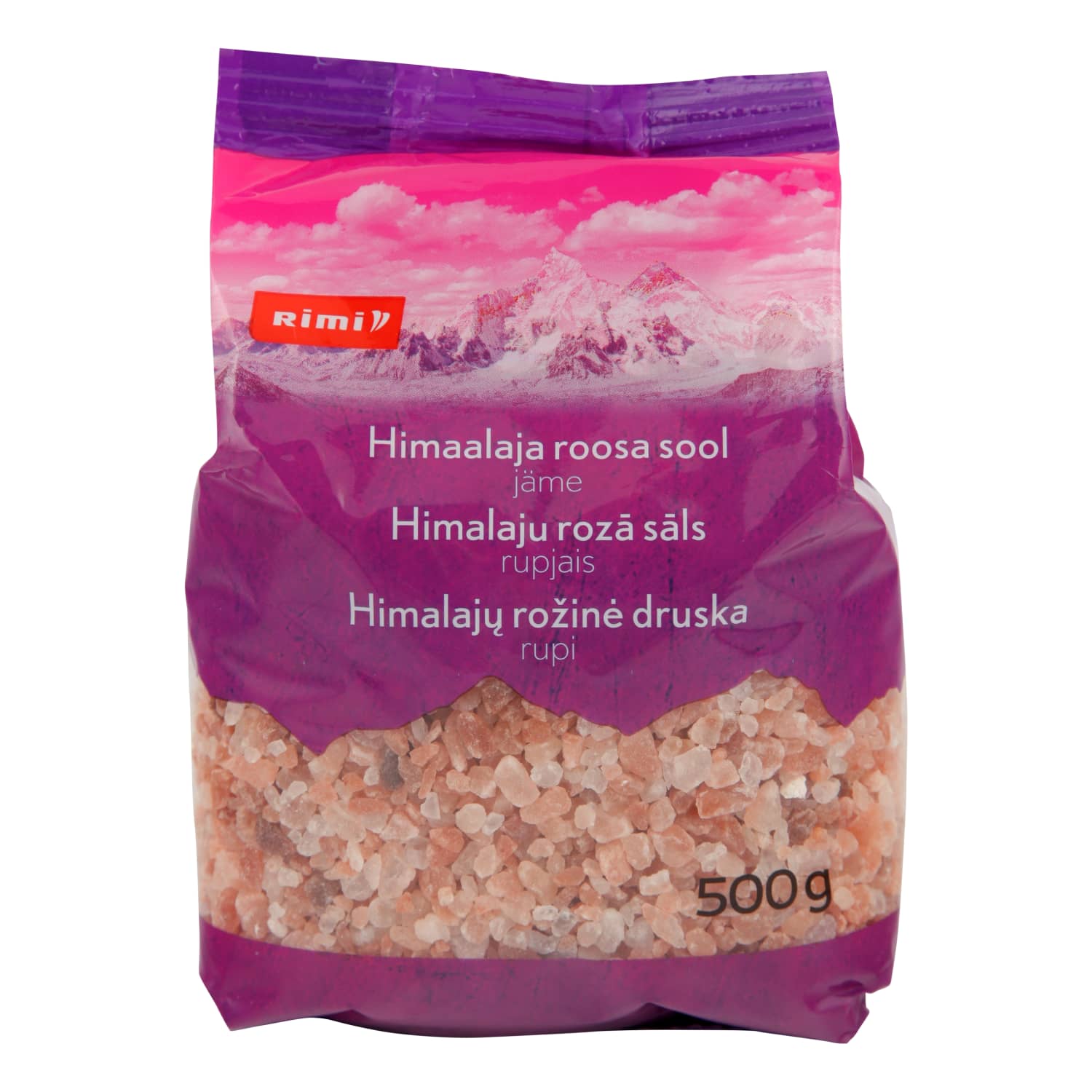 Rožinė rupi Himalajų druska RIMI, 500g