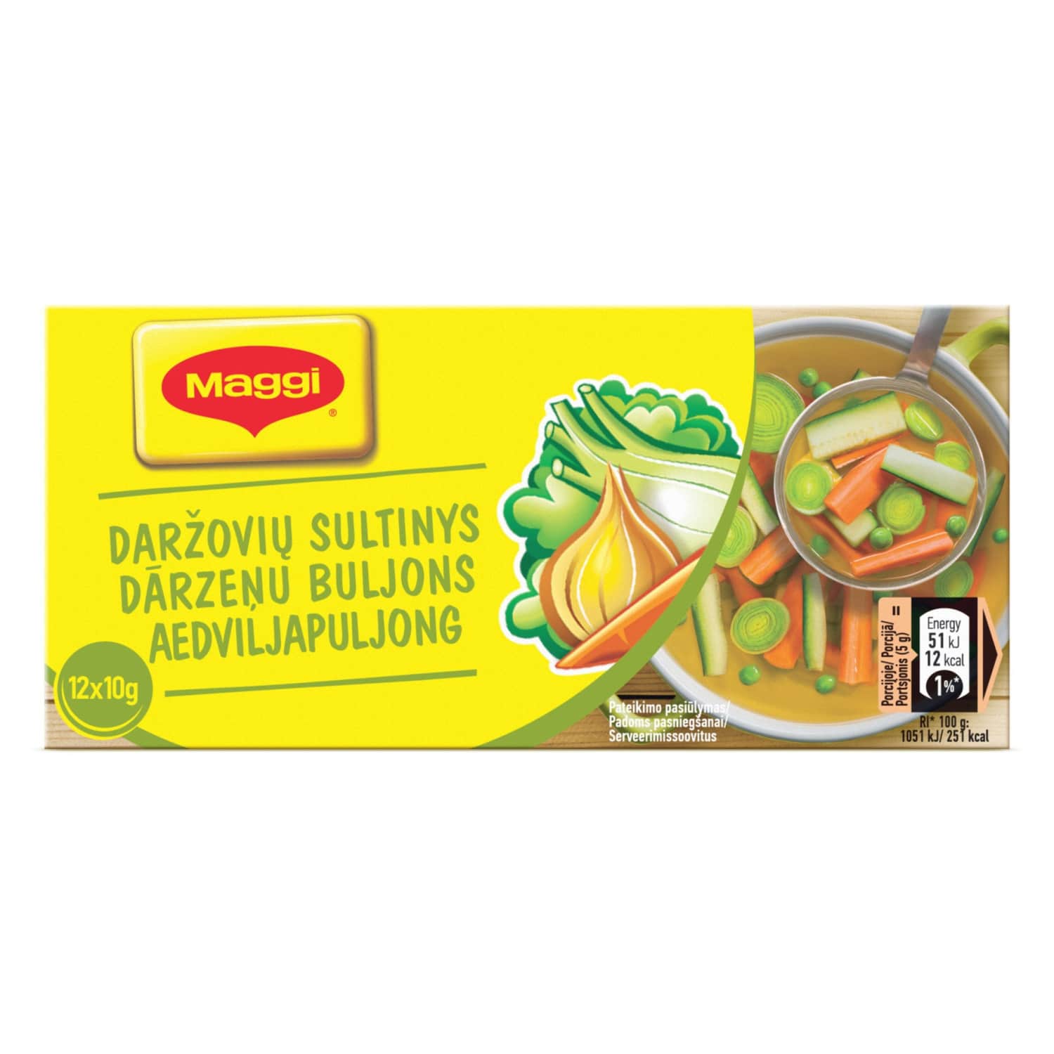 Овощной бульон MAGGI, 12 кубиков x 10 г, 120 г