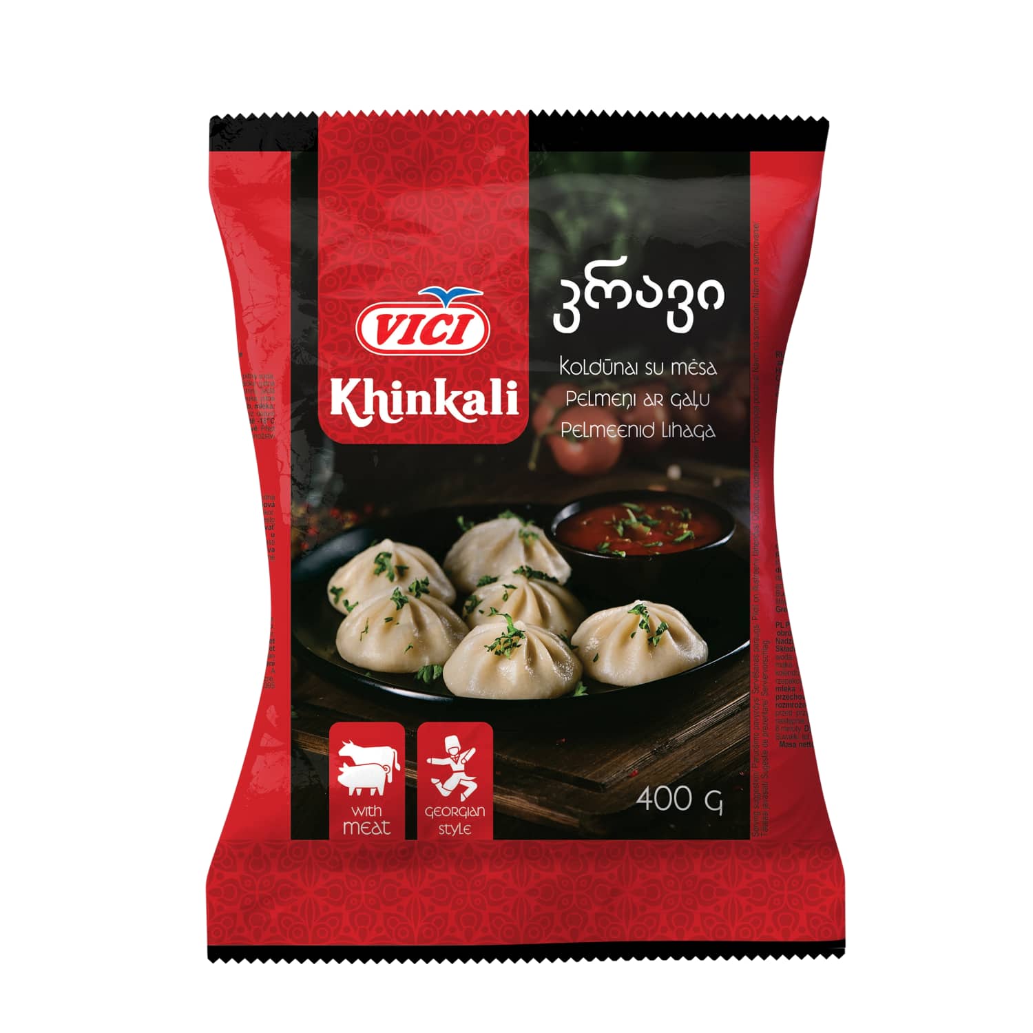Замороженные пельмени с мясом VIČI KHINKALI, 400 г