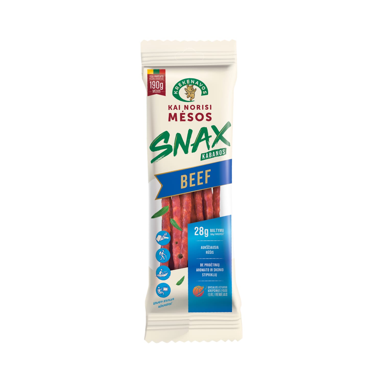 K. r. jaut. KABANOS SNAX dešrelės, a.r., 100g