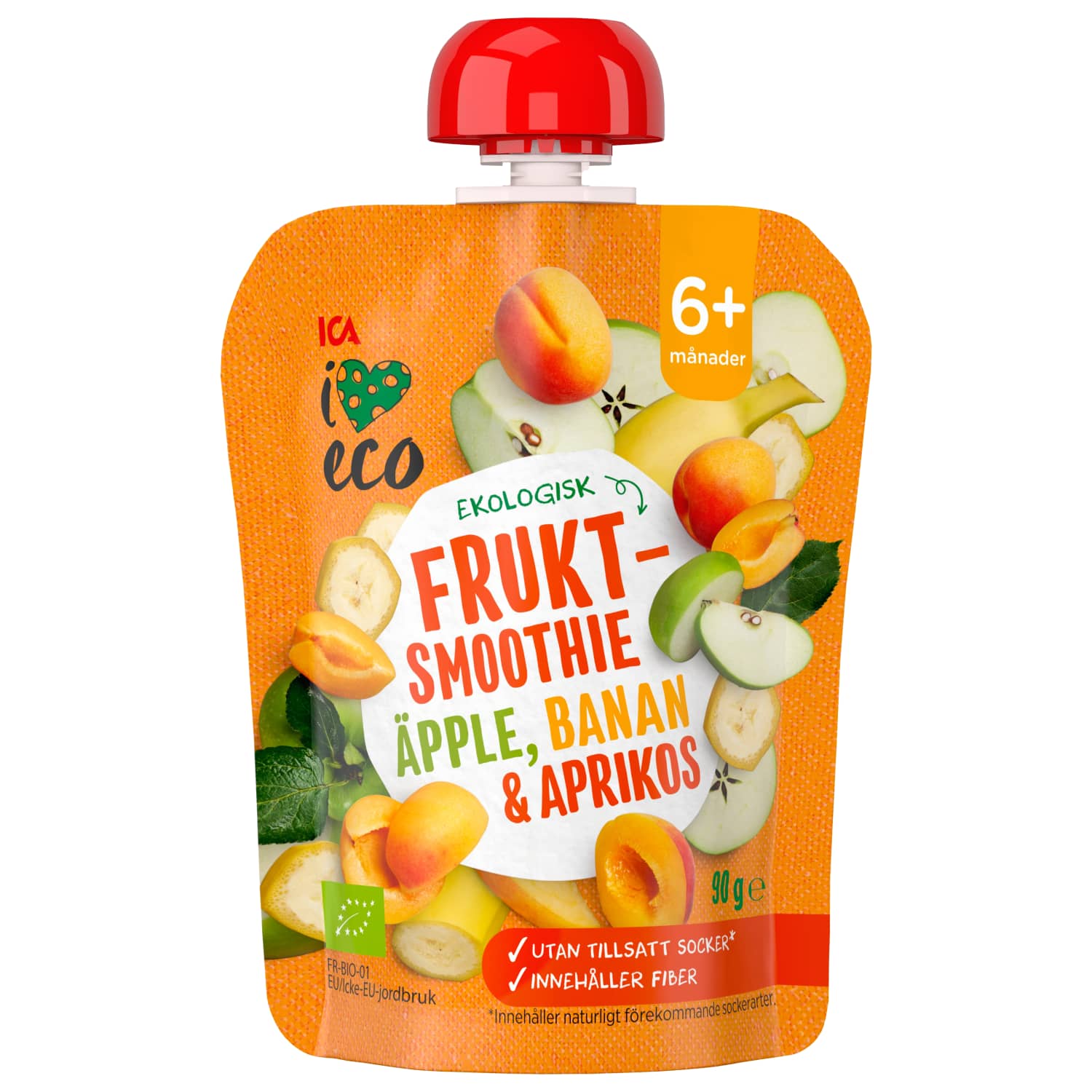 Puree I LOVE ECO banana apricot, 6 months, 90 g