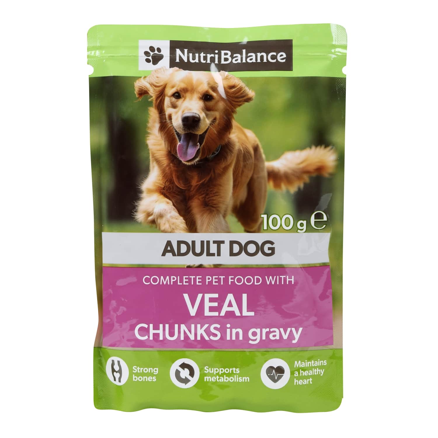 Корм для собак с телятиной кусочками NUTRIBALANCE, 100 g
