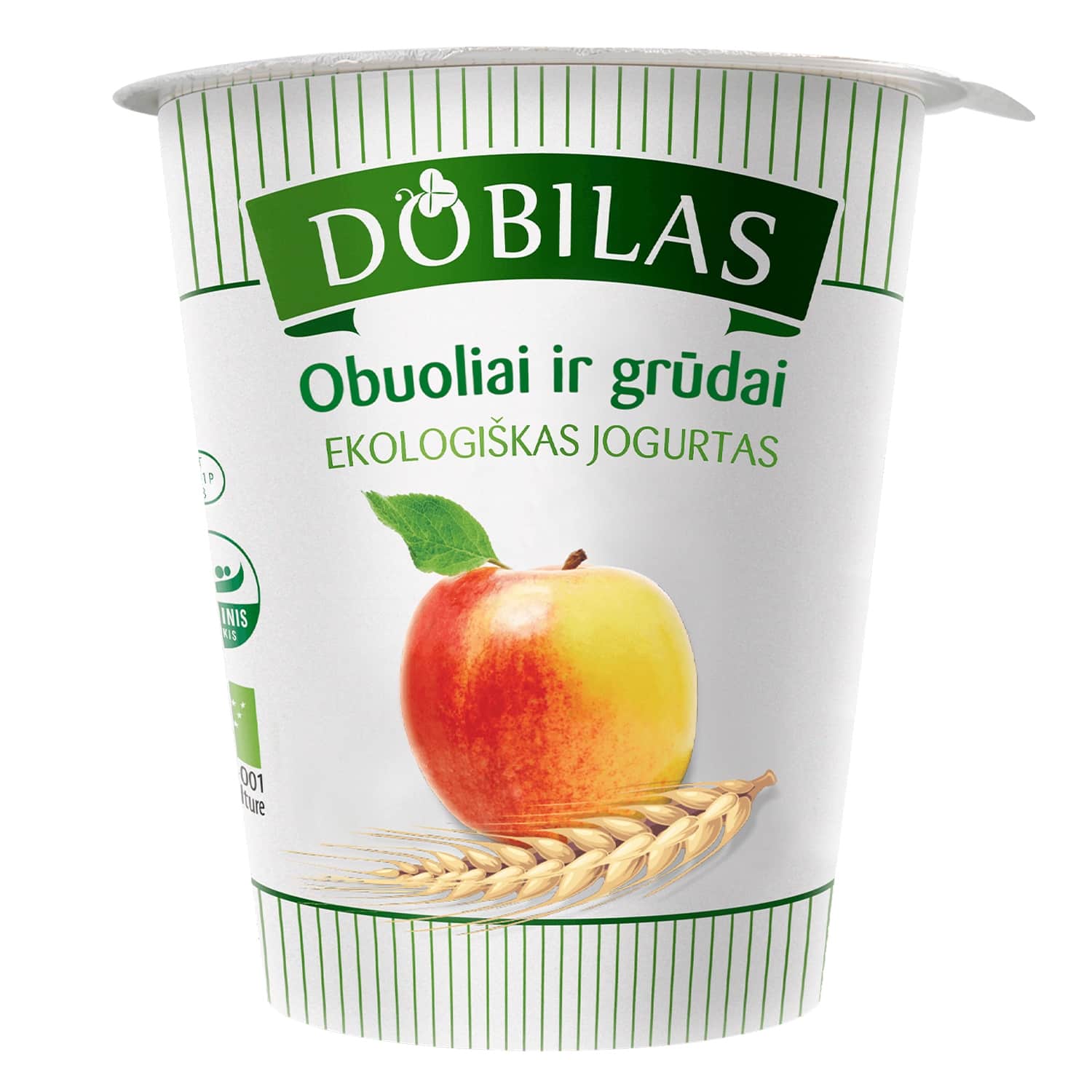 Экологический йогурт яблоко, зерно ДОБИЛАС, 2,5-3,5%, 300г