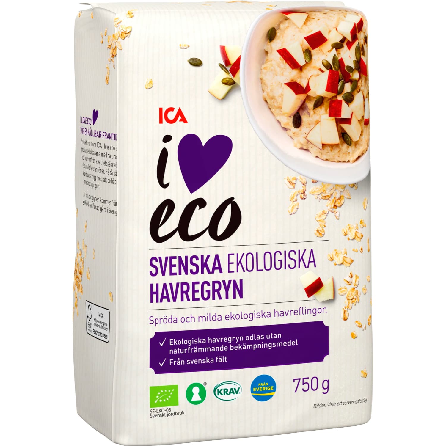 Овсяные хлопья I LOVE ECO, 750 г