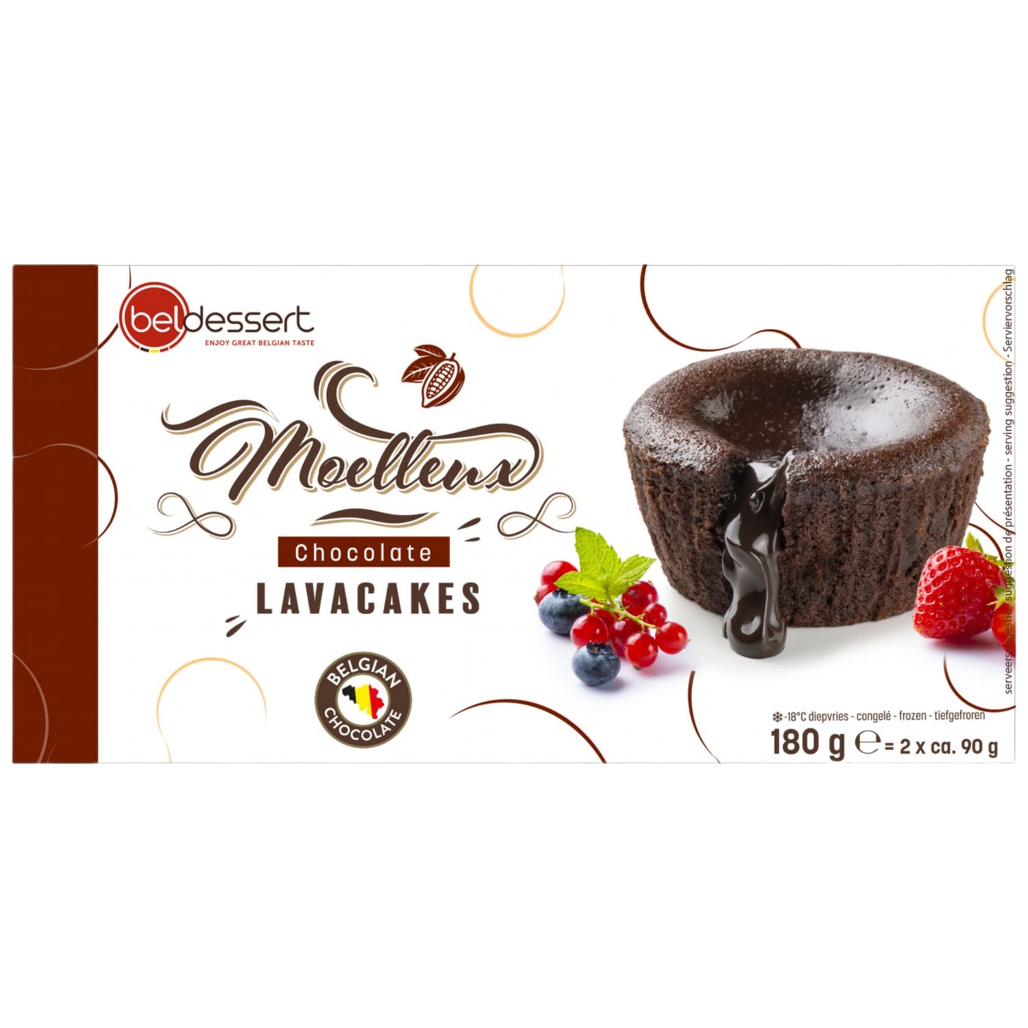 Frozen chocolate filled pie BELDESSERT, 2 x 90 g
