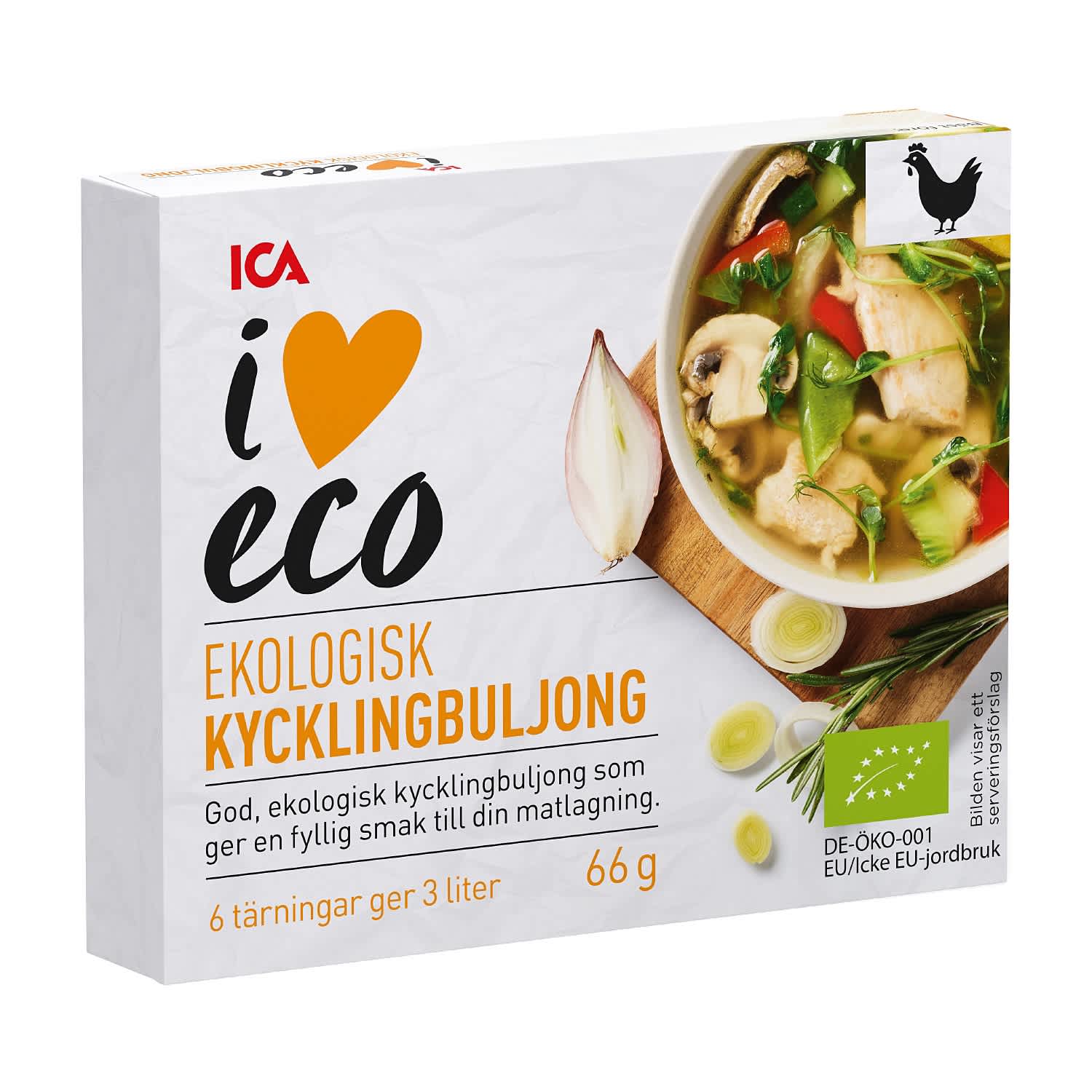 Organic chicken broth I LOVE ECO, 66 g