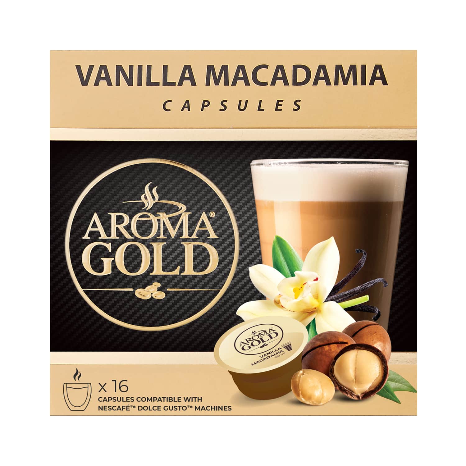 Кофе капсулы AROMA GOLD VANILLA, 256 г