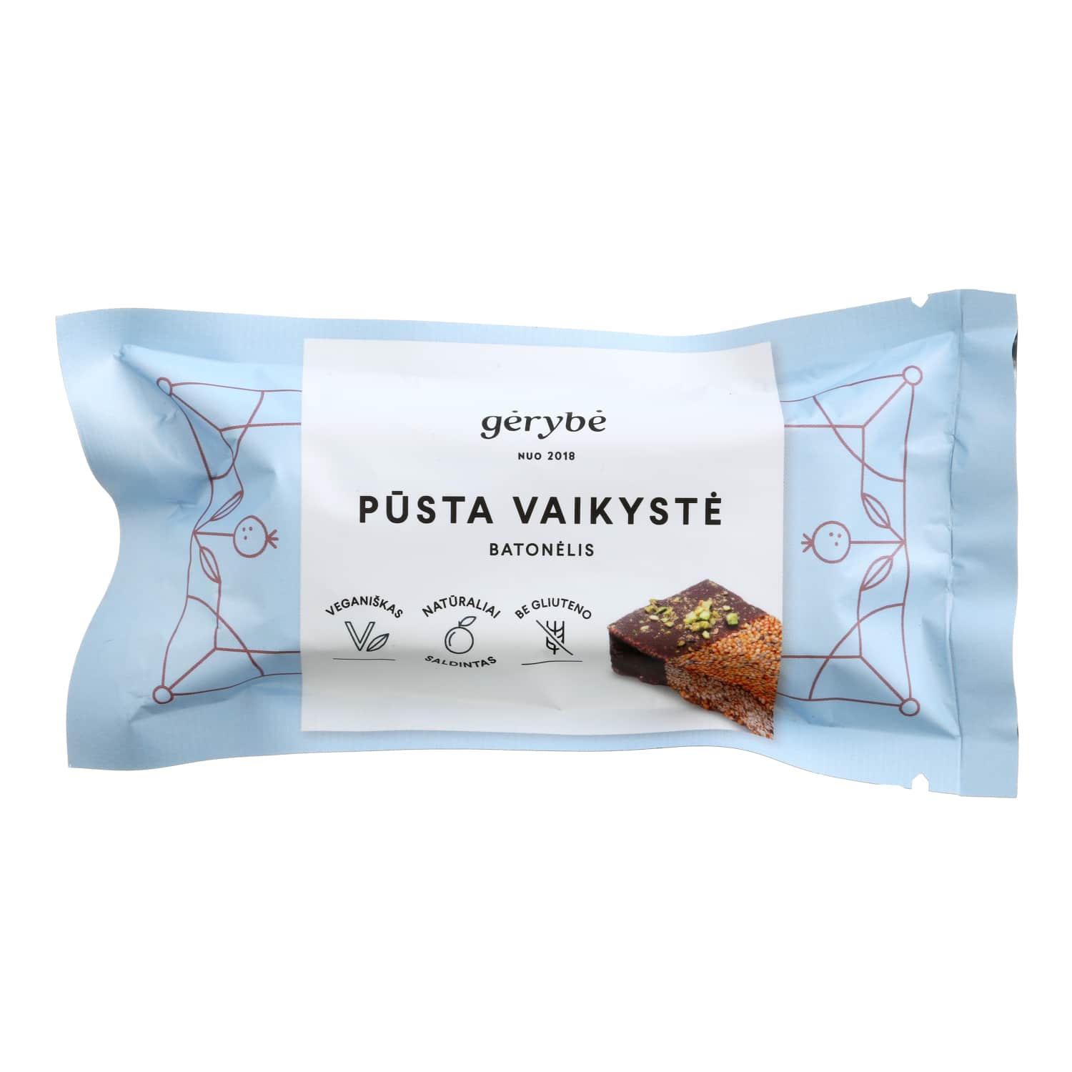 Veg. bar with pistachios PŪSTA VAIKYSTĖ, 40 g