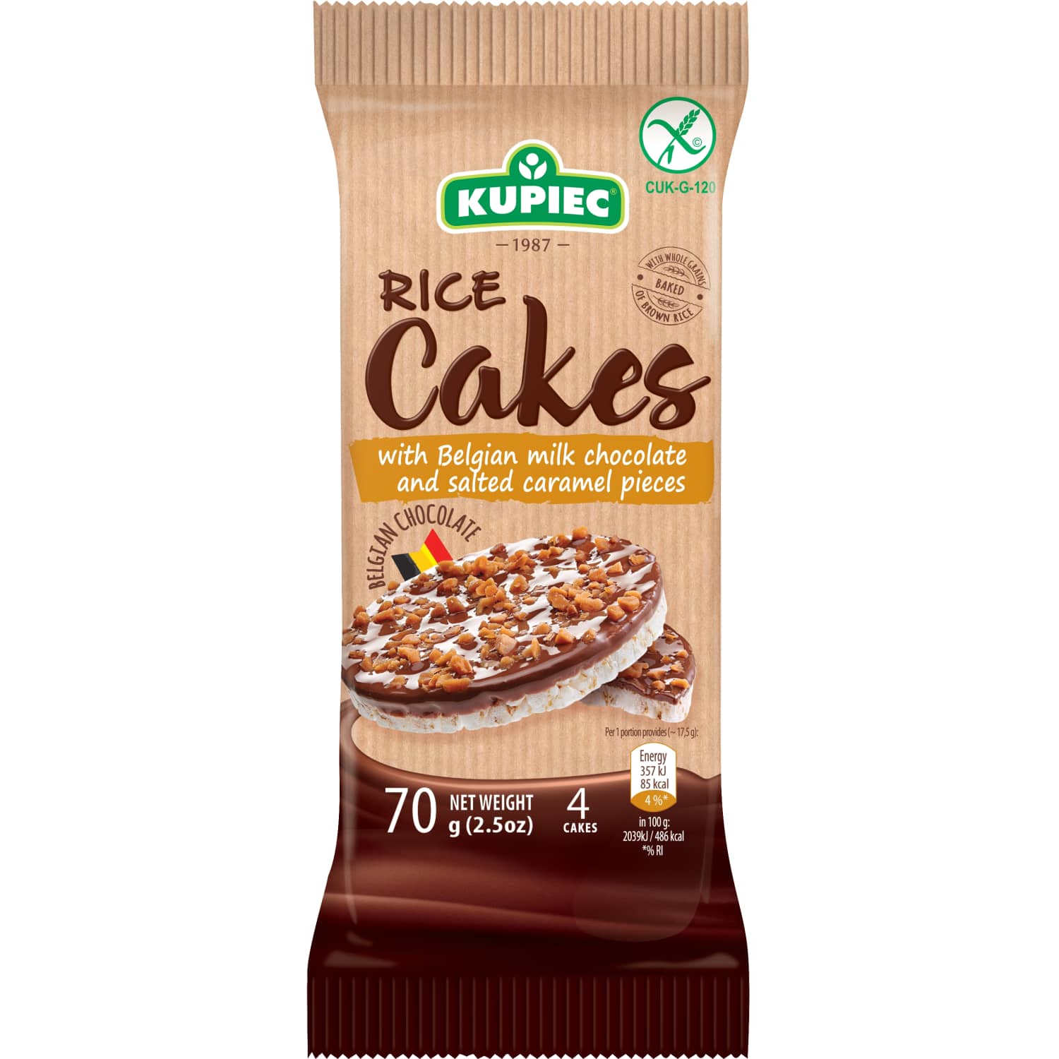 Хрустящие с кусочками карамели KUPIEC, 70 г
