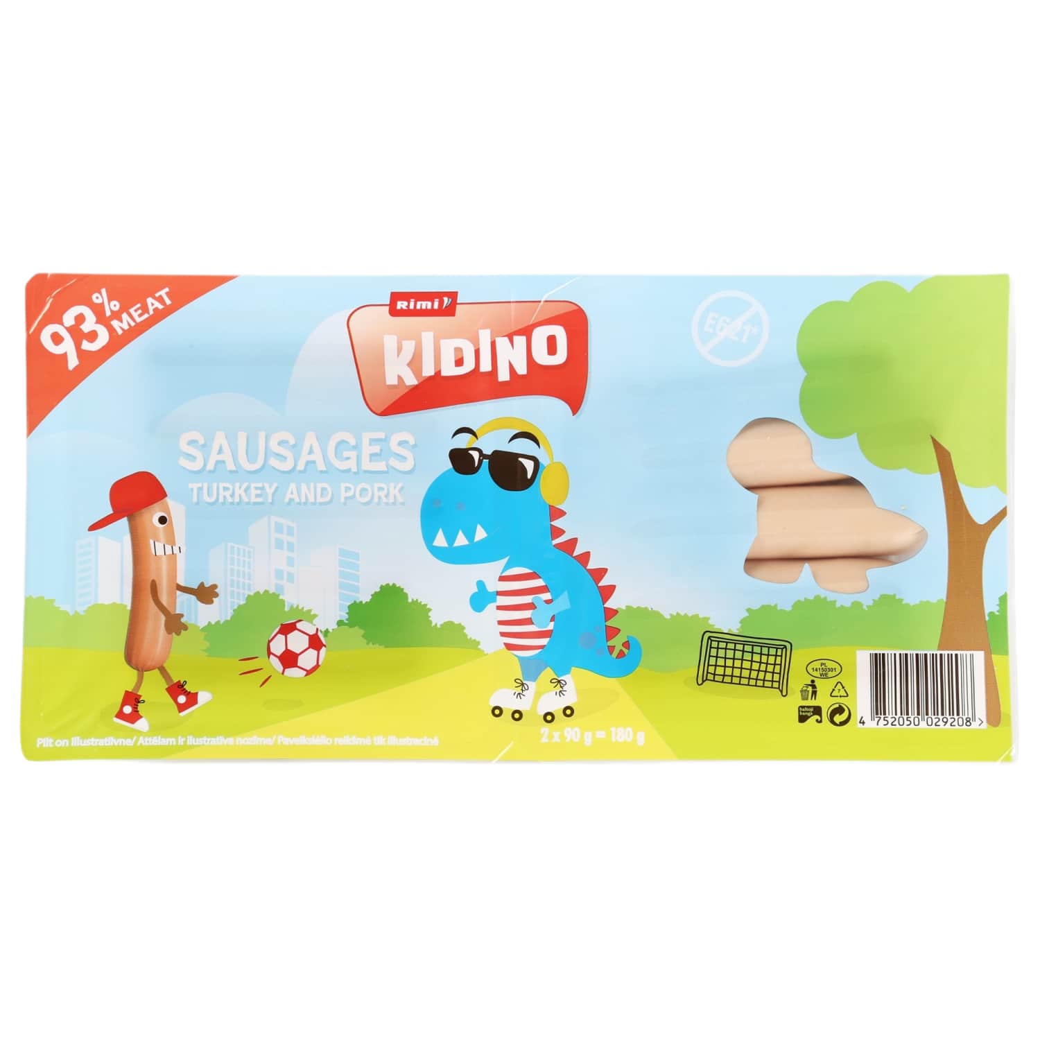 Turkey and pork sausages RIMI KIDINO, 2 x 90 g