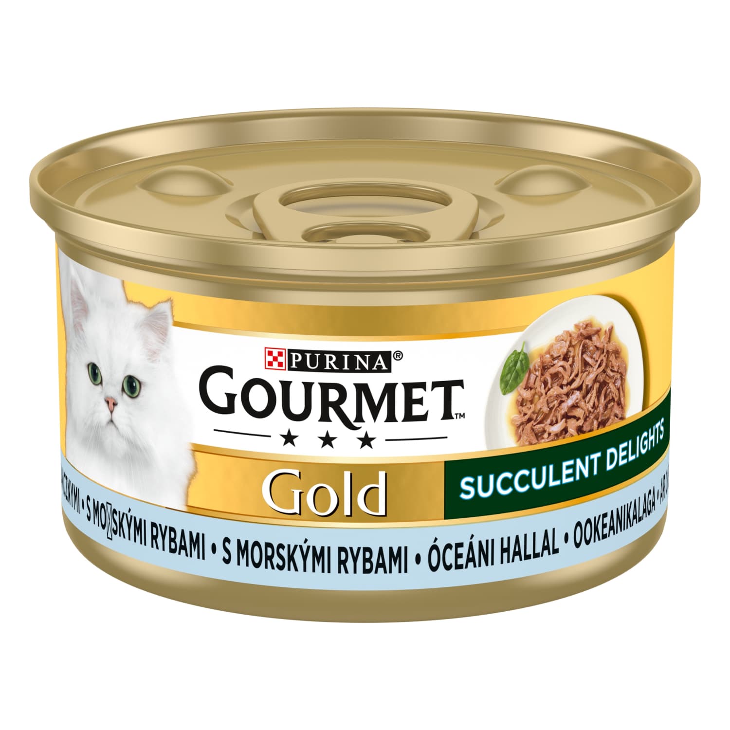 Консервированный корм для кошек GOURMET DELIGHT, с рыбой, 85 г