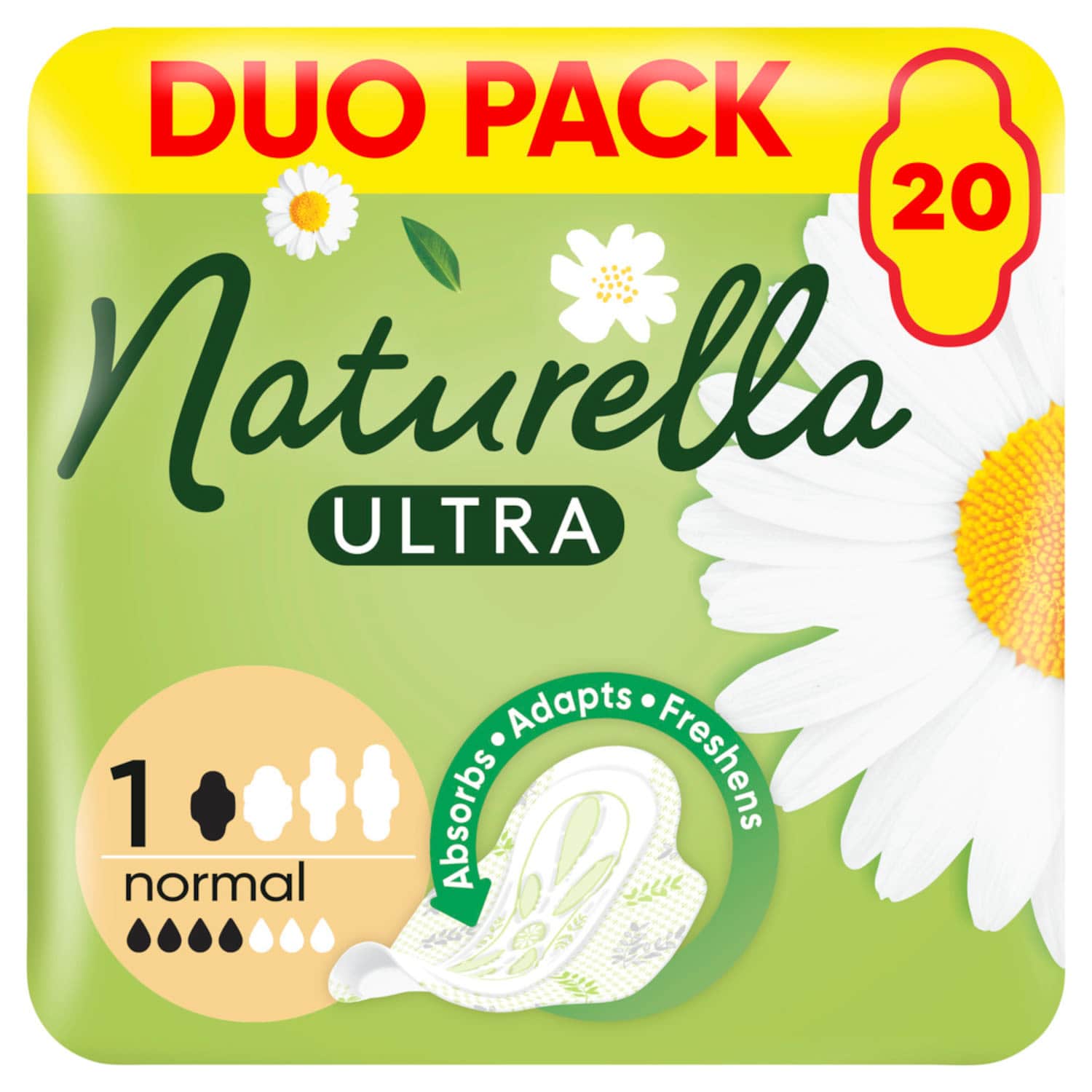 Hig.pak., NATURELLA ULTRA DUO NORMAL, 20vnt.