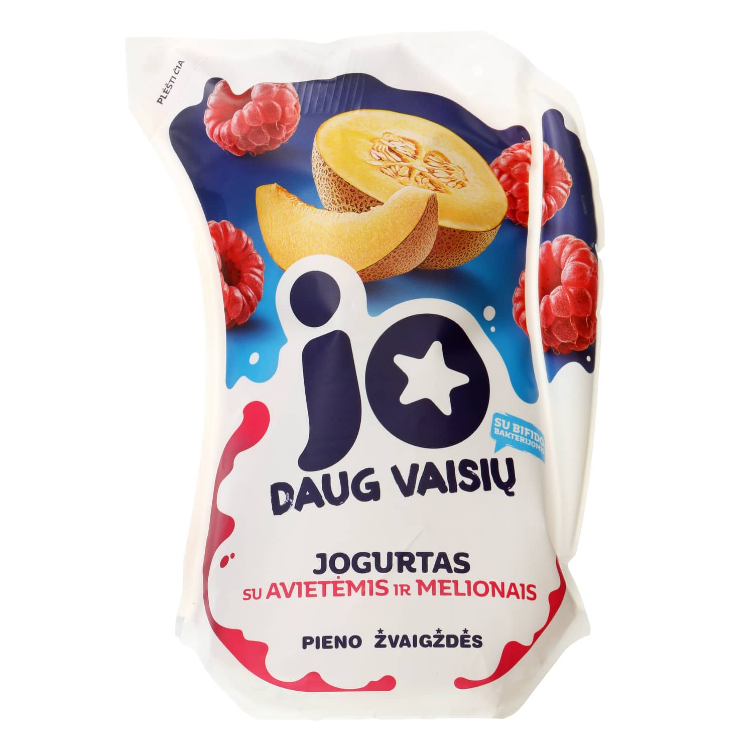 Yogurt with raspberry, melon JO, 2.5%, 900 g