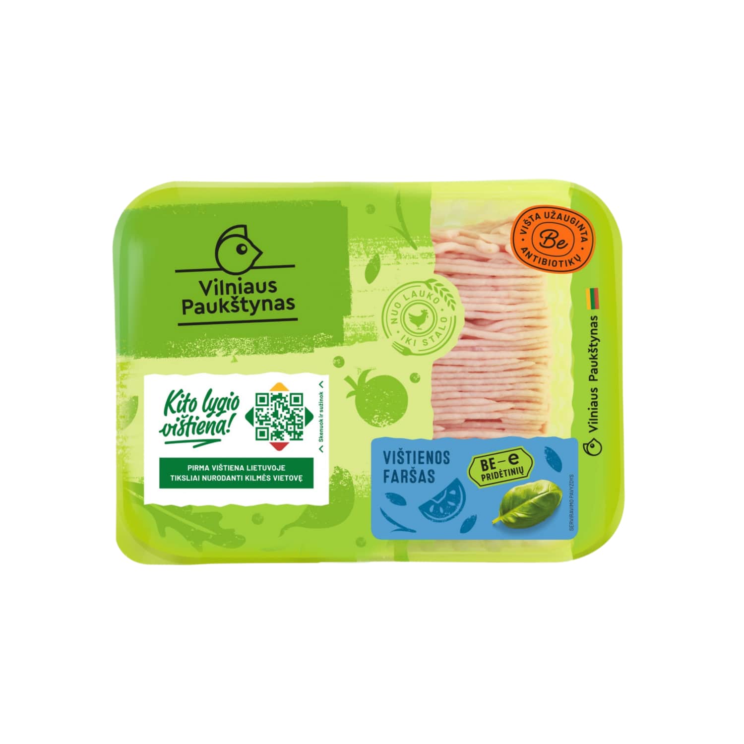 Minced chicken V.PAUKŠTYNAS without E, 400 g