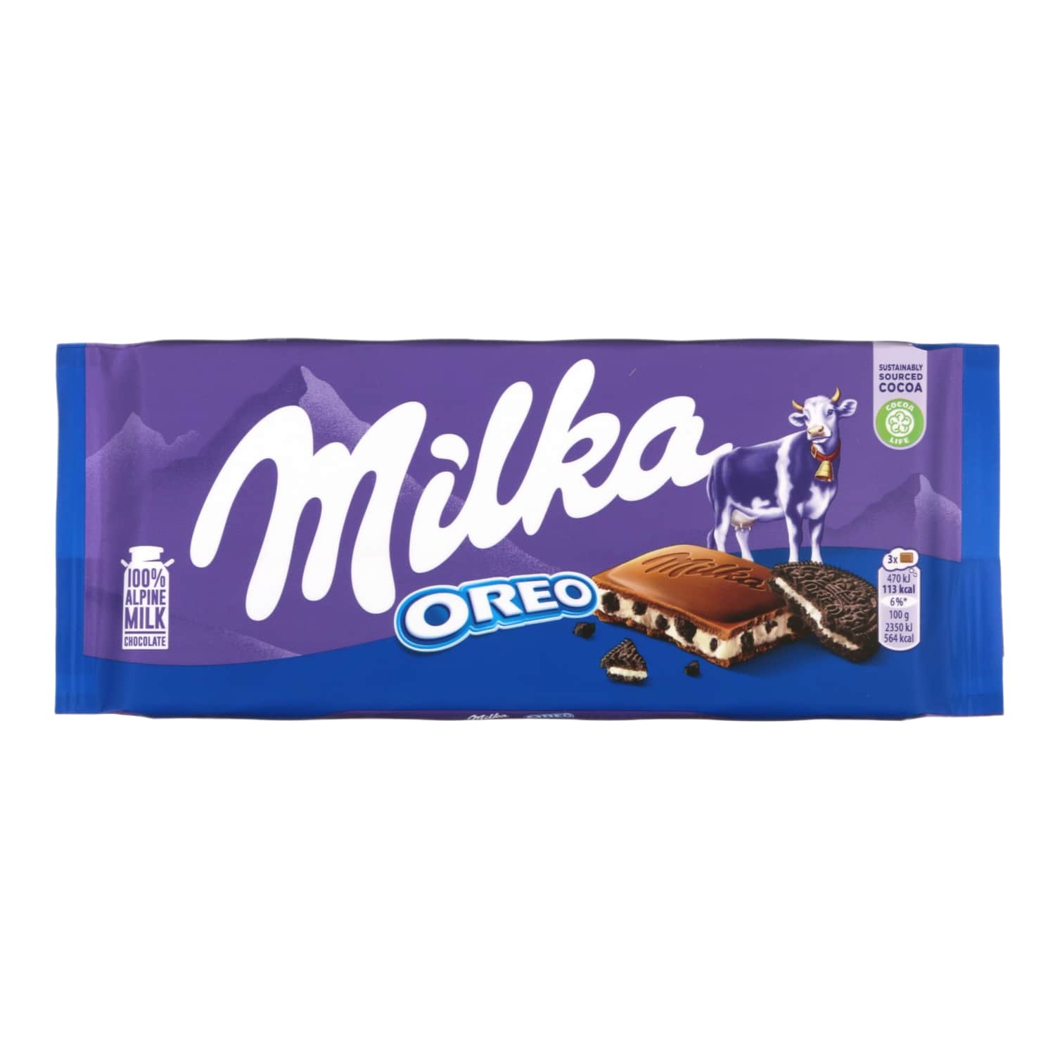 Шоколад с кусочками печенья OREO, MILKA, 100 г