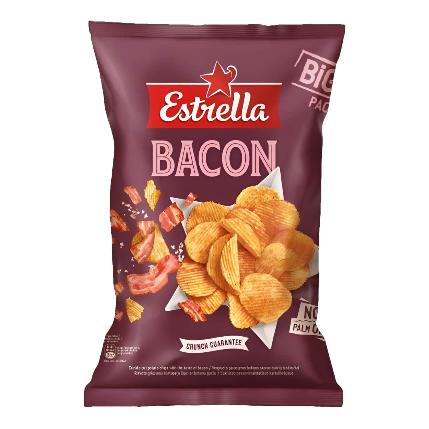 Чипсы картофельные со вкусом бекона ESTRELLA, 180g