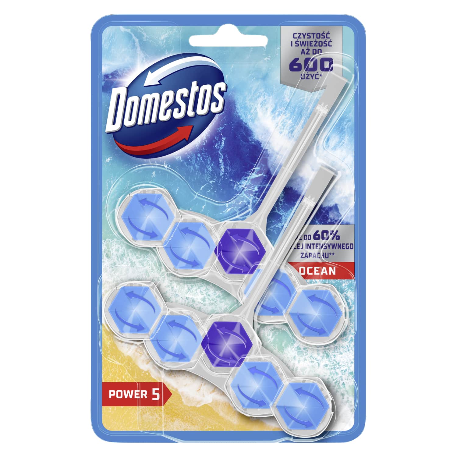 Tualeto blokas DOMESTOS P5 OCEAN, 2 x 50 g